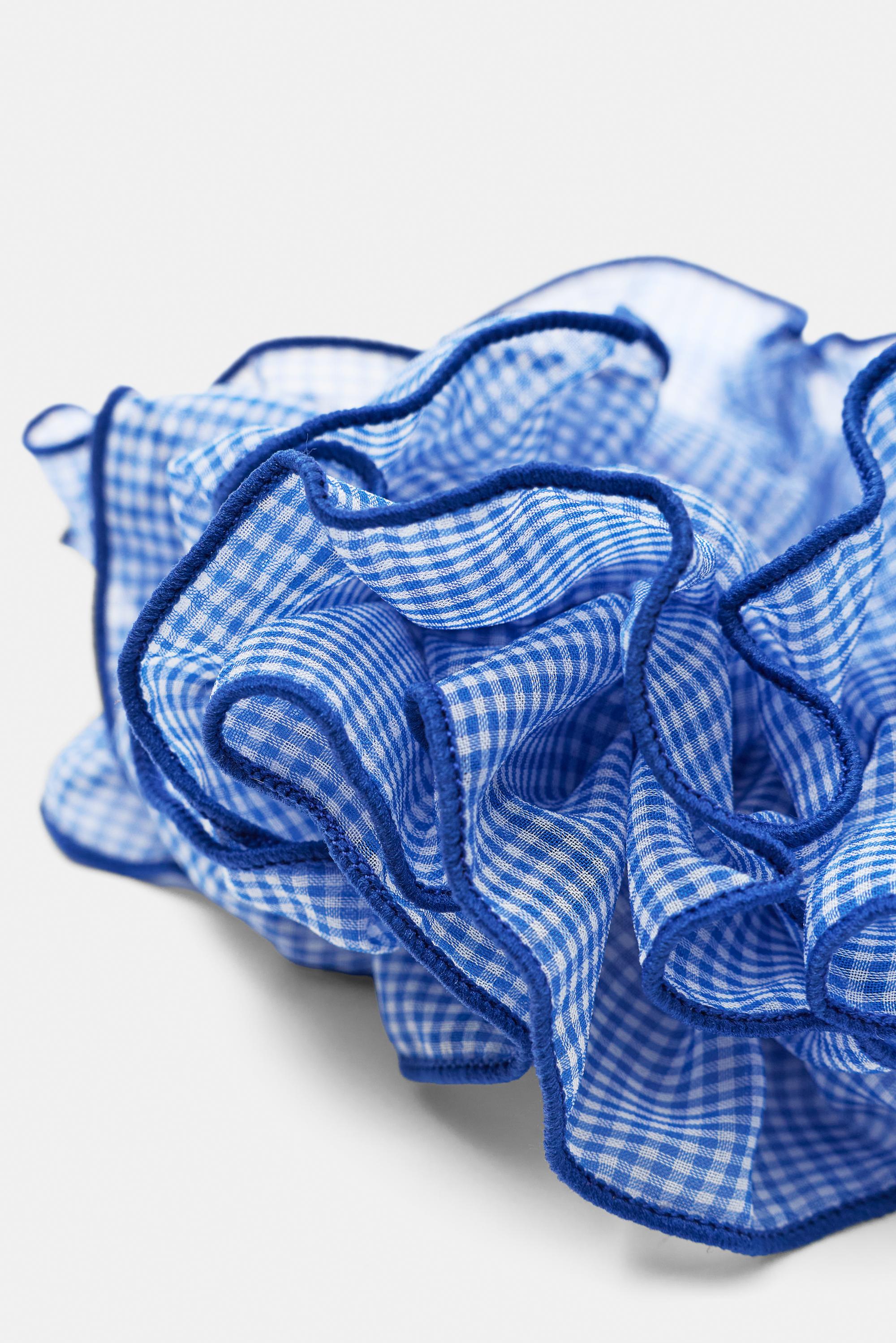 Gingham check scrunchie — Blue