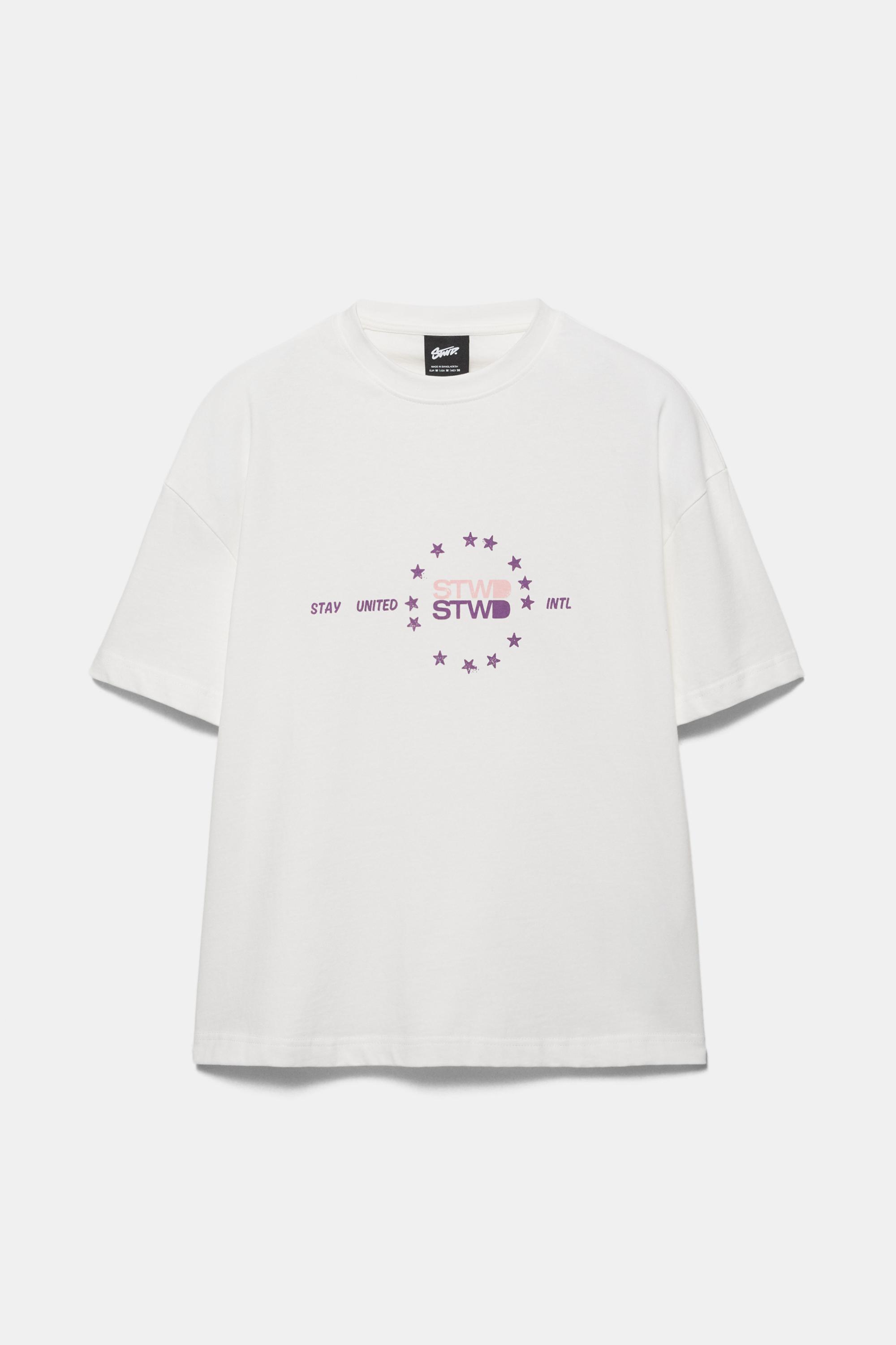 STWD yıldız baskılı t-shirt - Görsel 4