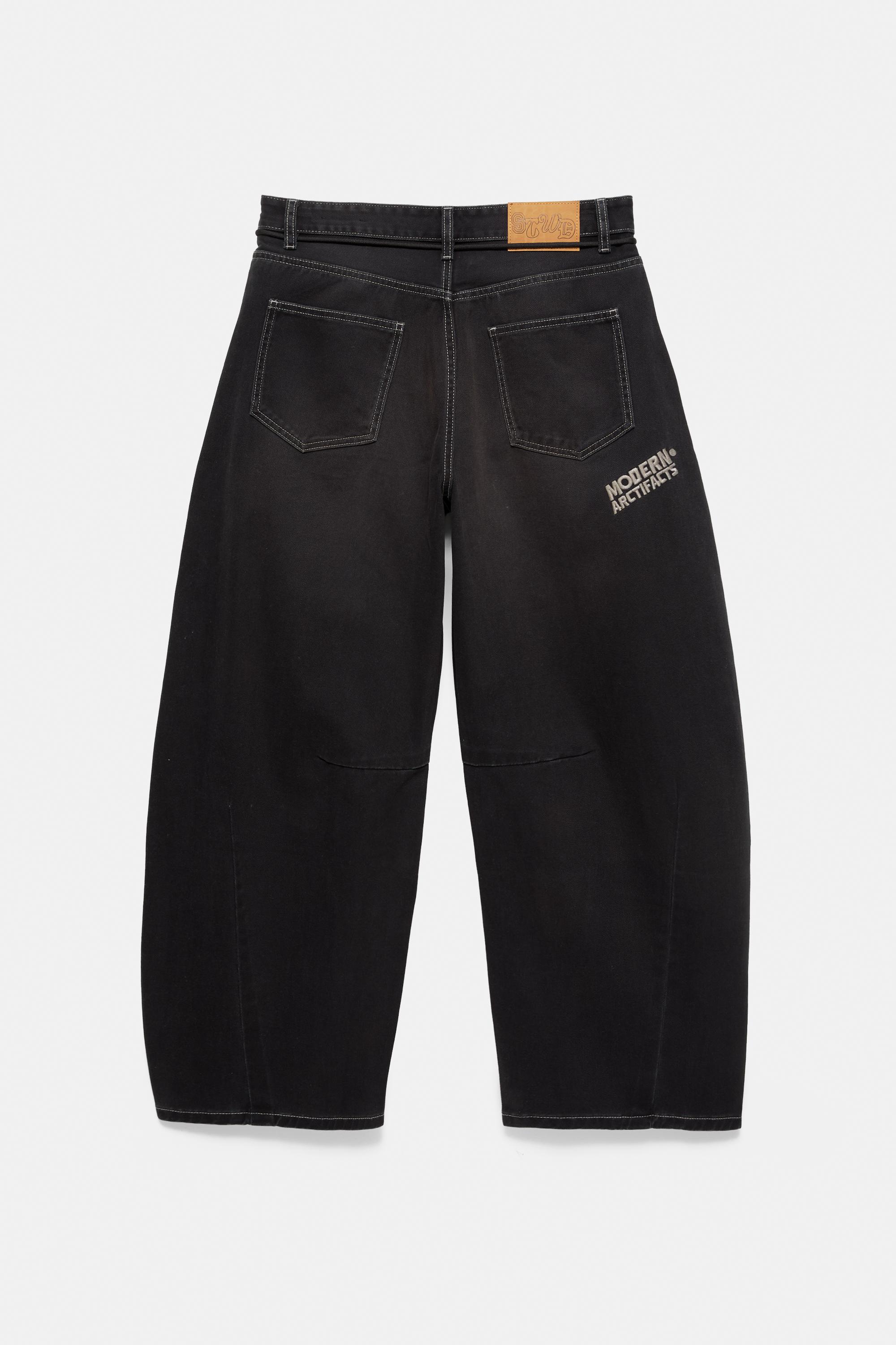 Pull&Bear Grafik kemerli barrel jean