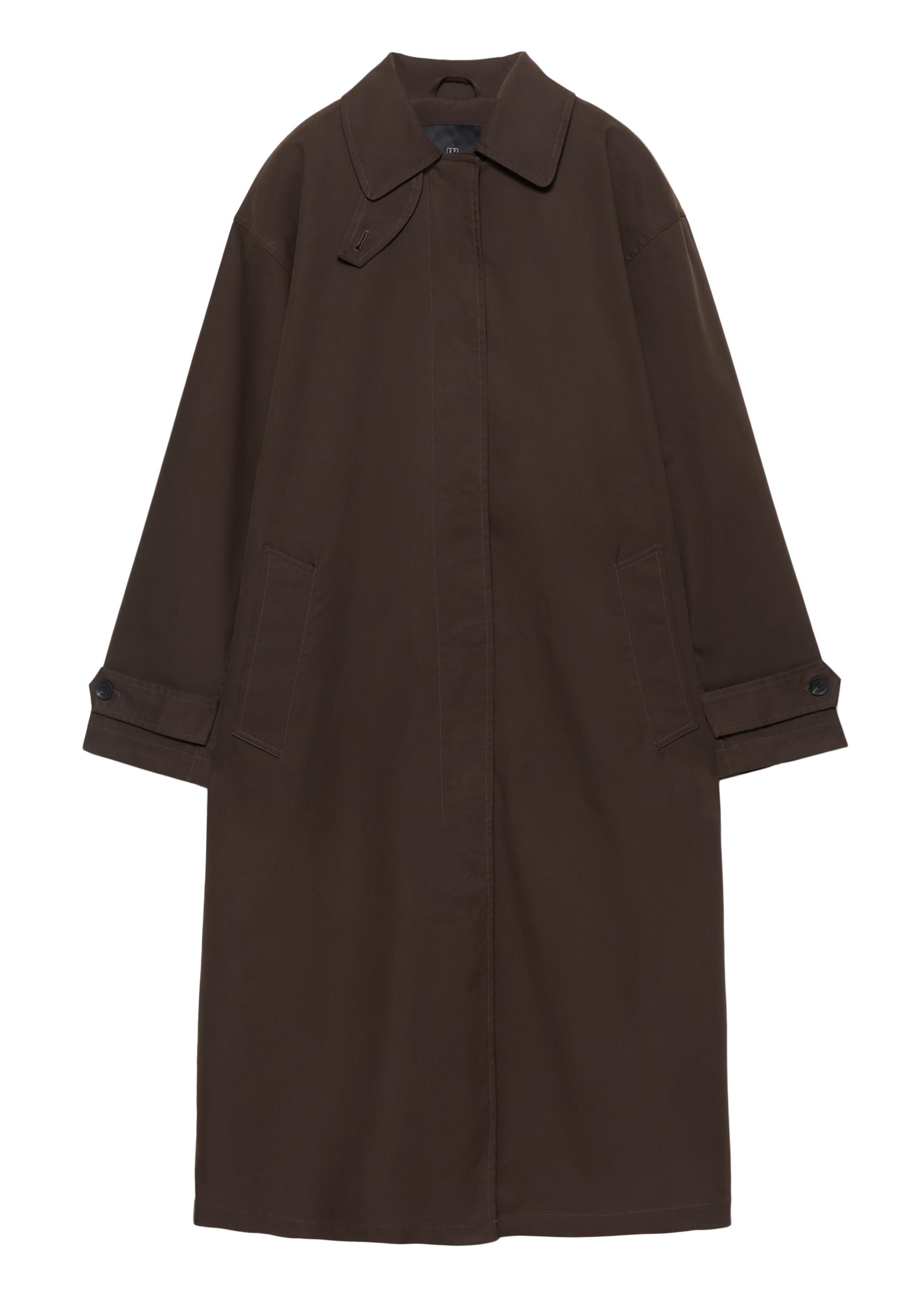 Kahverengi oversize trençkot - Görsel 16
