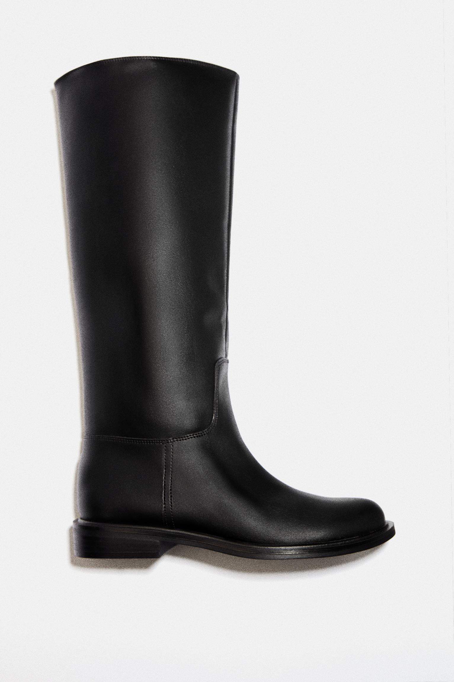 High flat boots — Black