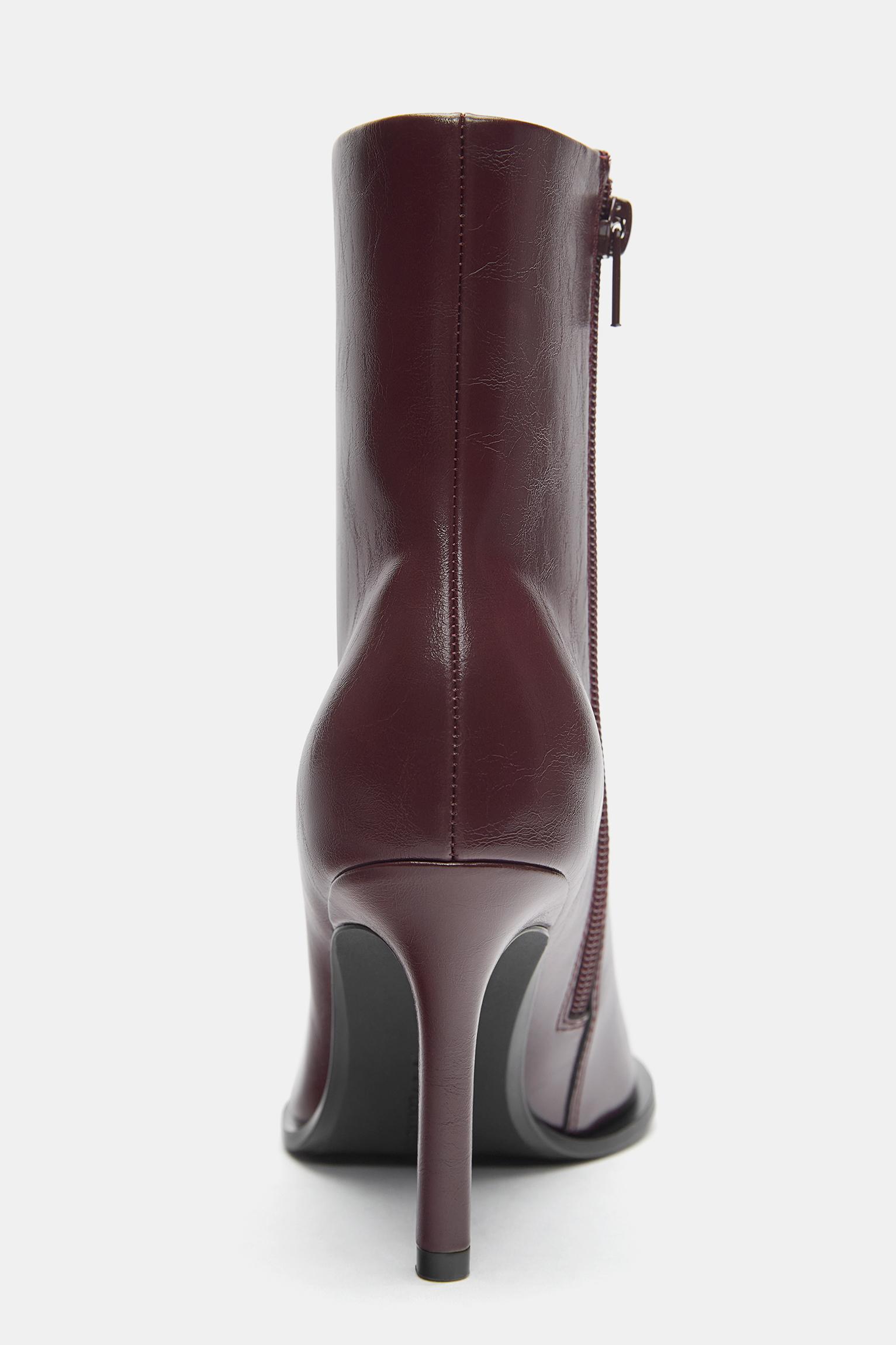 Stiletto heel ankle boots — Burgundy