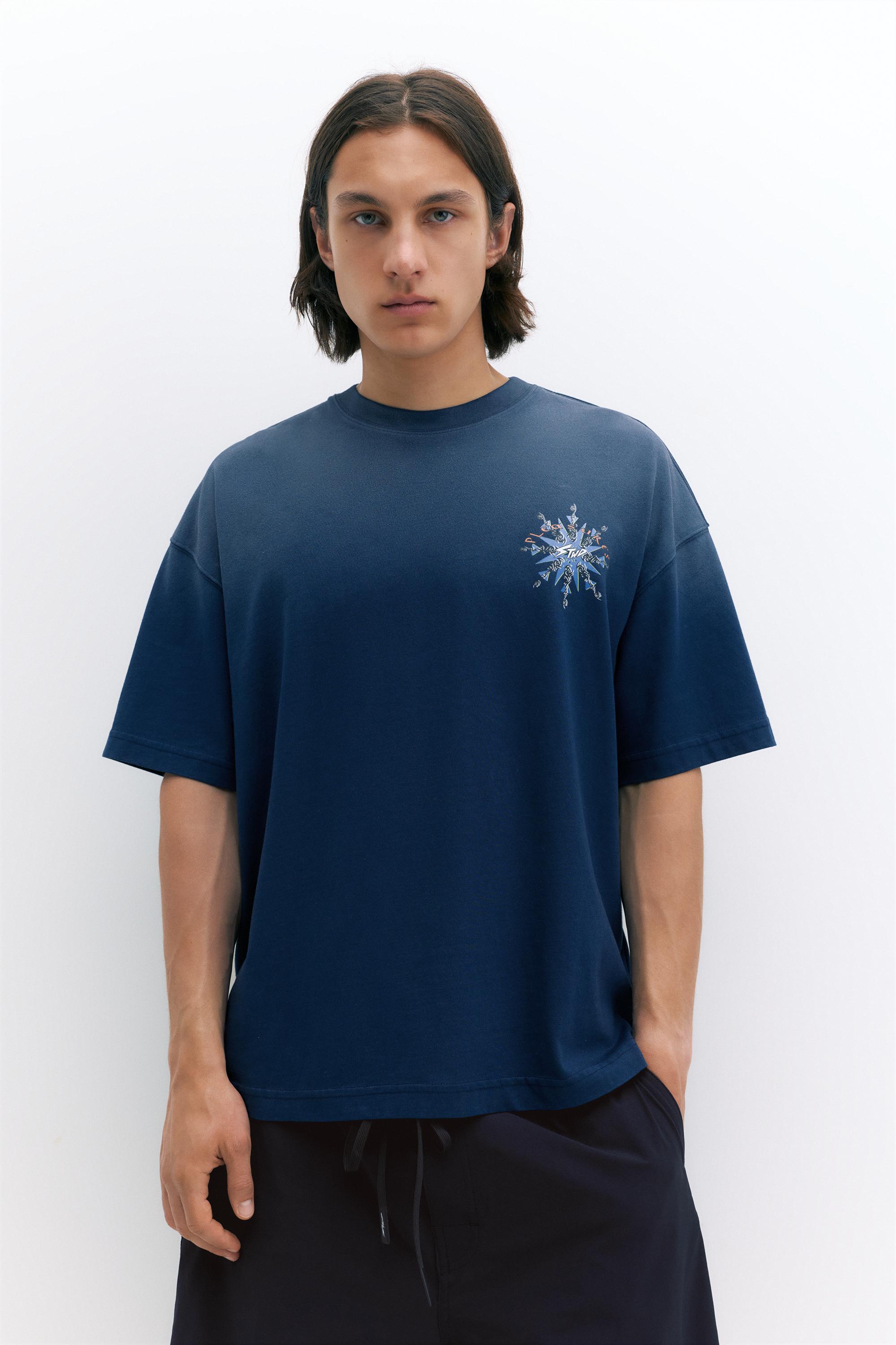 Pleasures x STWD boxy T-shirt — Dark blue