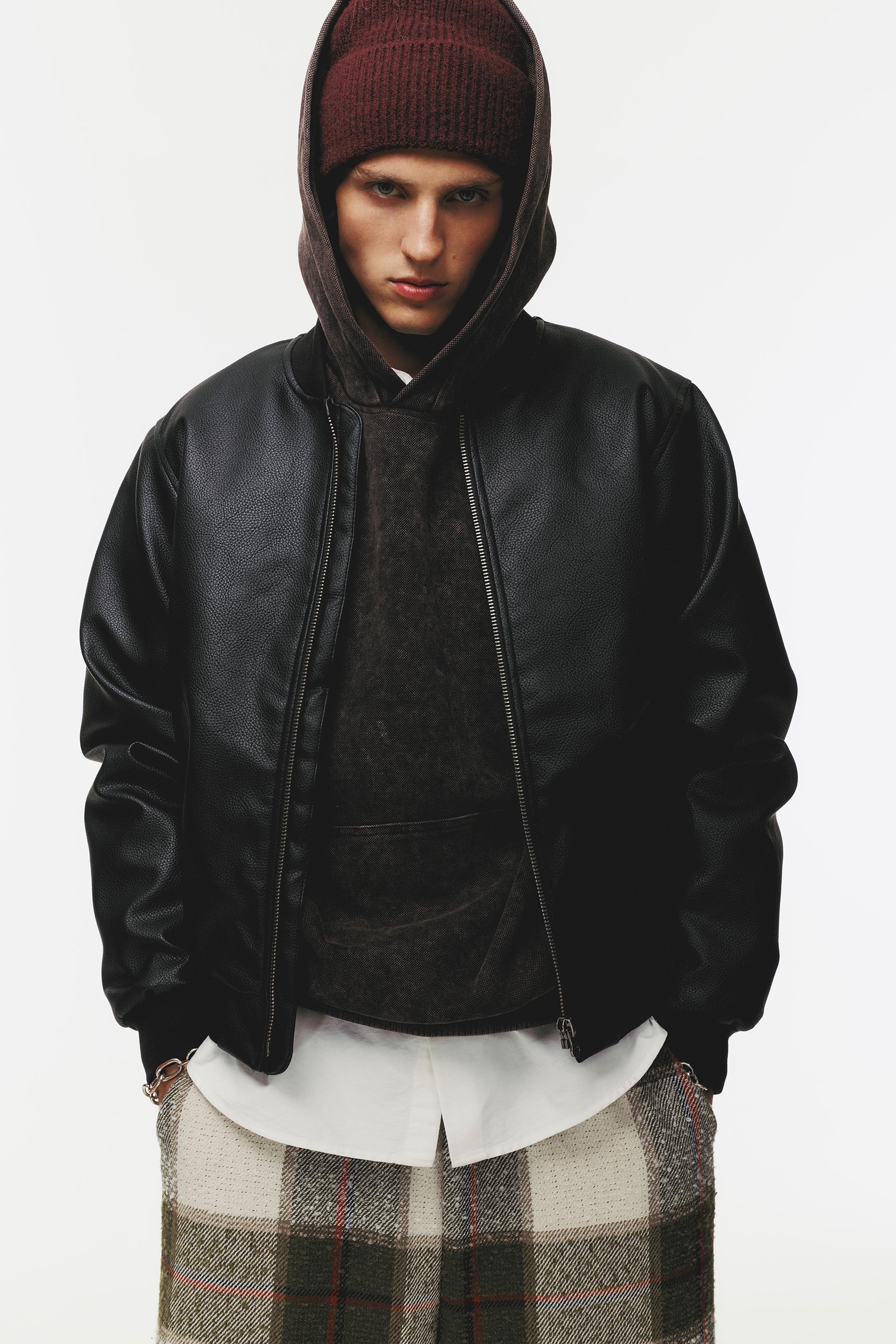 Faux Leather Jacket Veste Cuir Pull And Bear Homme Veste 100 Cuir