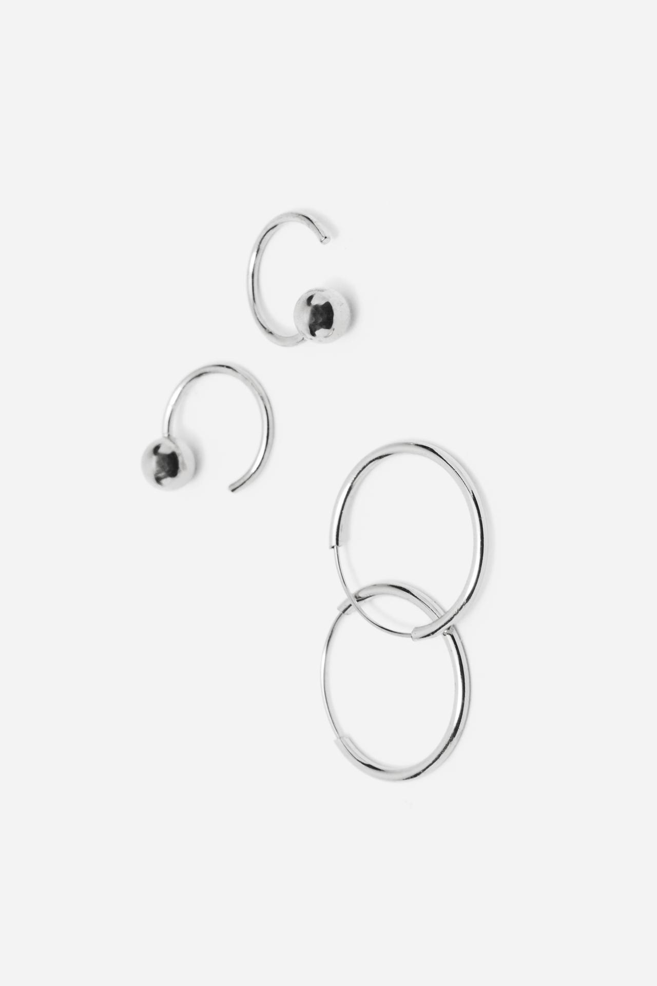 Pack of 18 earrings — Silver
