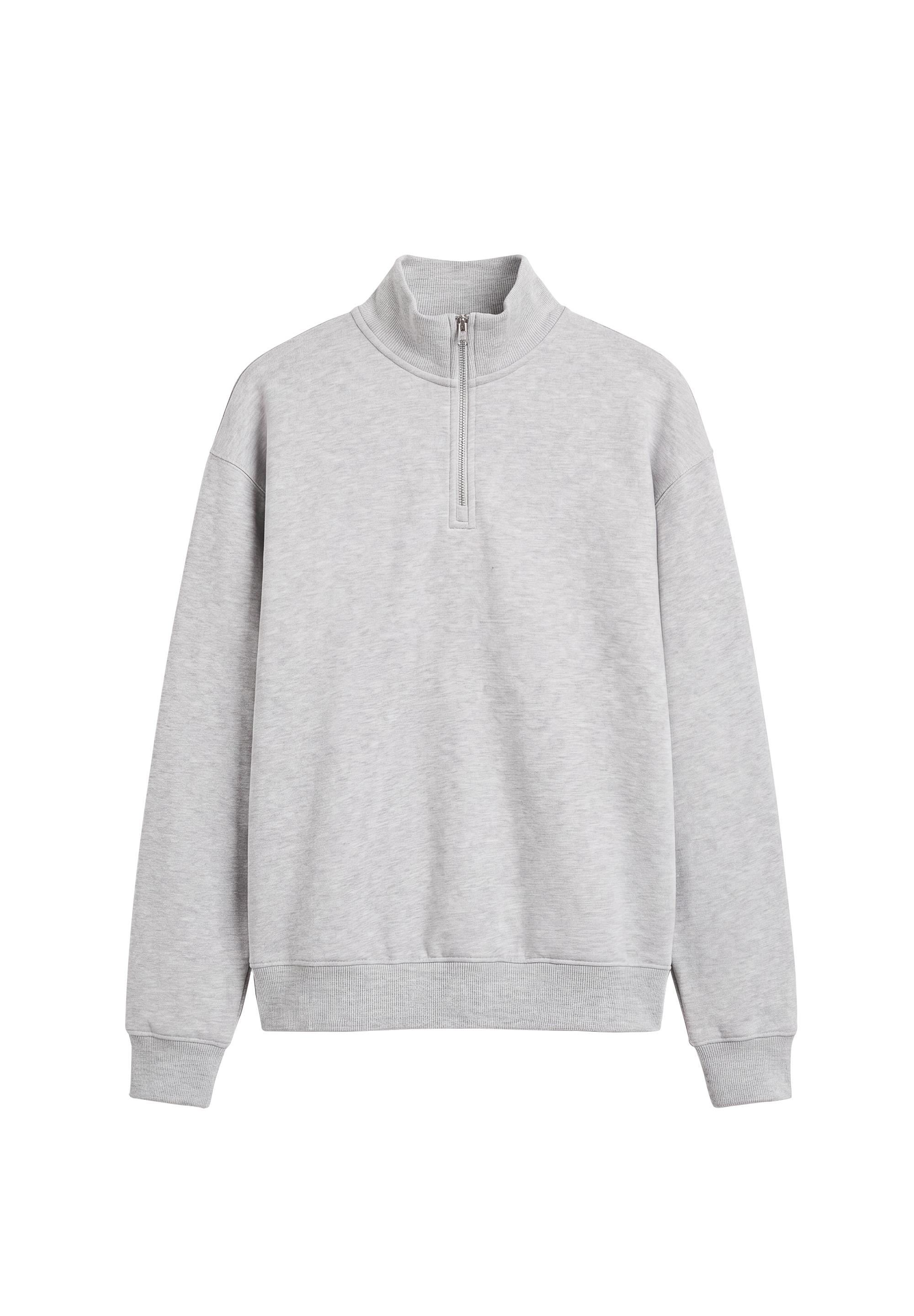 Quarter-zip sweatshirt — Grey marl