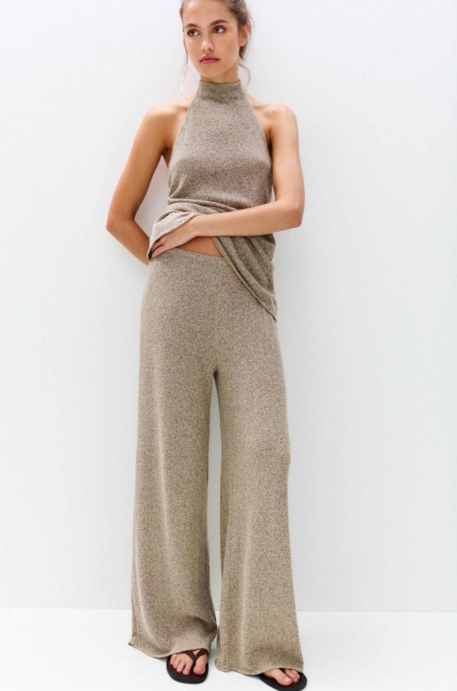 Pantaloni dritti in maglia - PULL\u0026BEAR