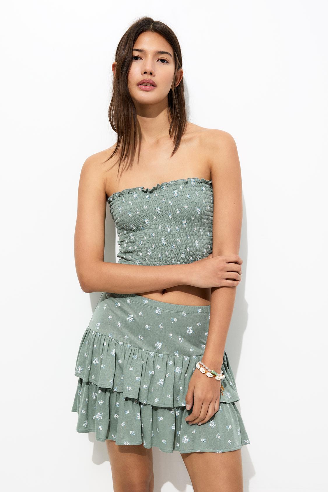 Minirock mit Volant - PULL&BEAR 