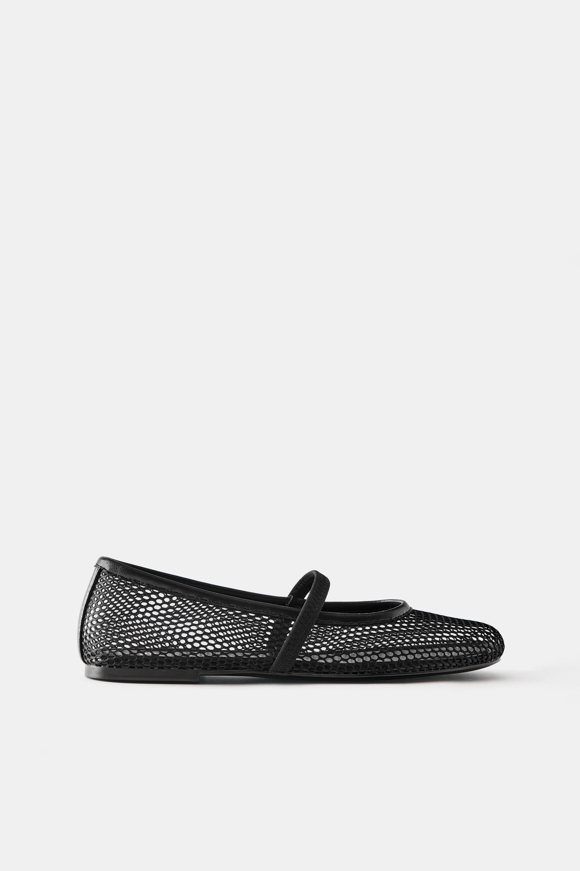 Mesh ballet flats — Black