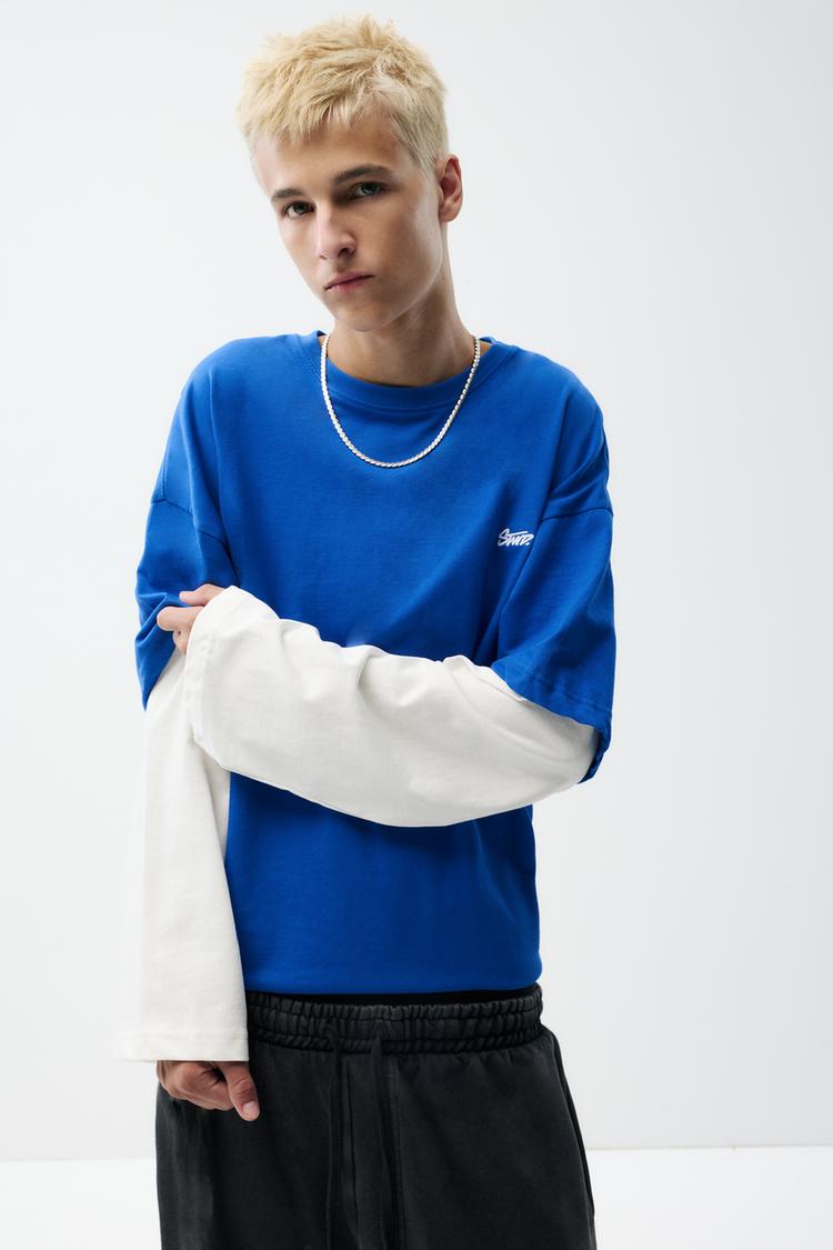 Double sleeve T-shirt — Deep blue