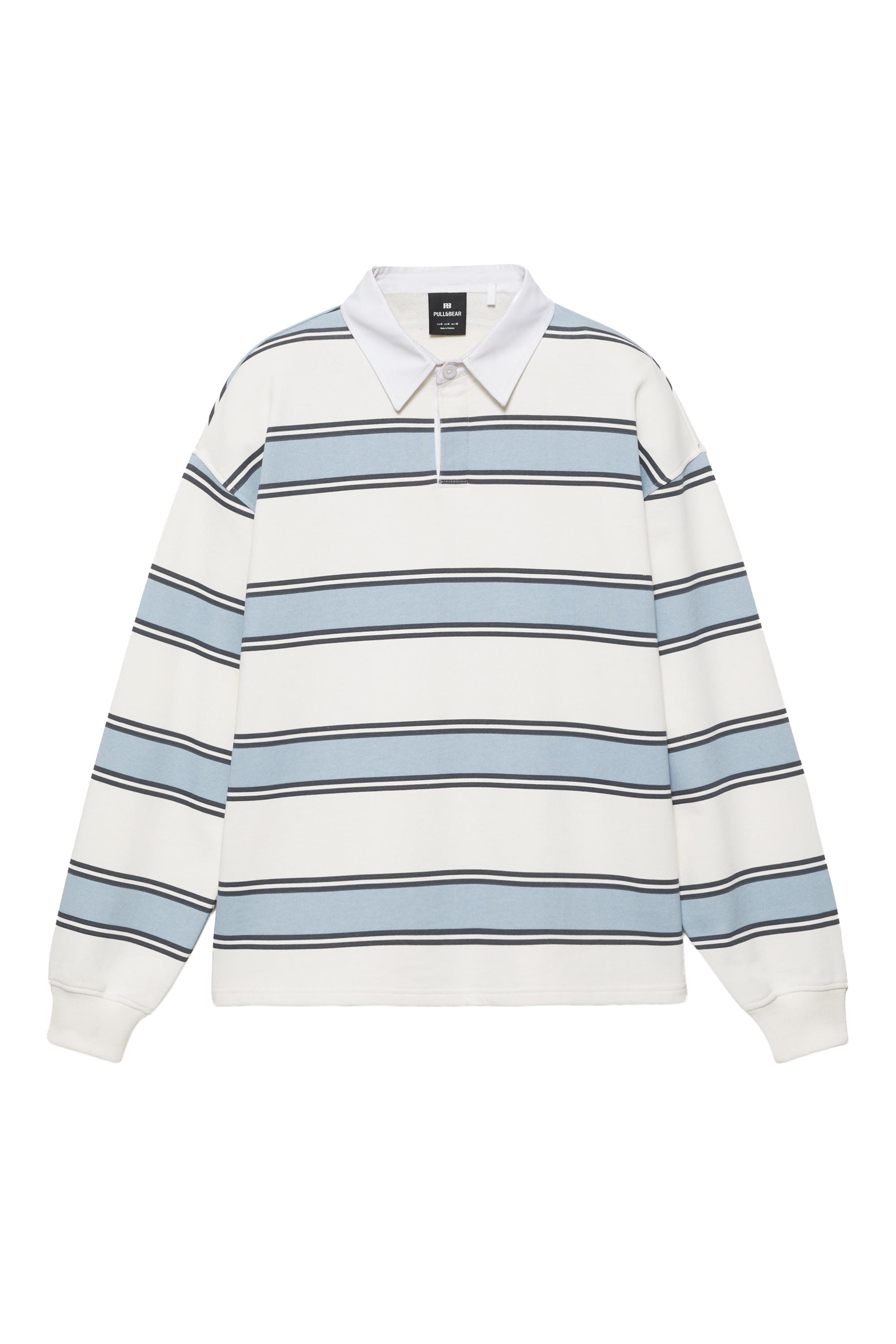Çizgili uzun kollu polo