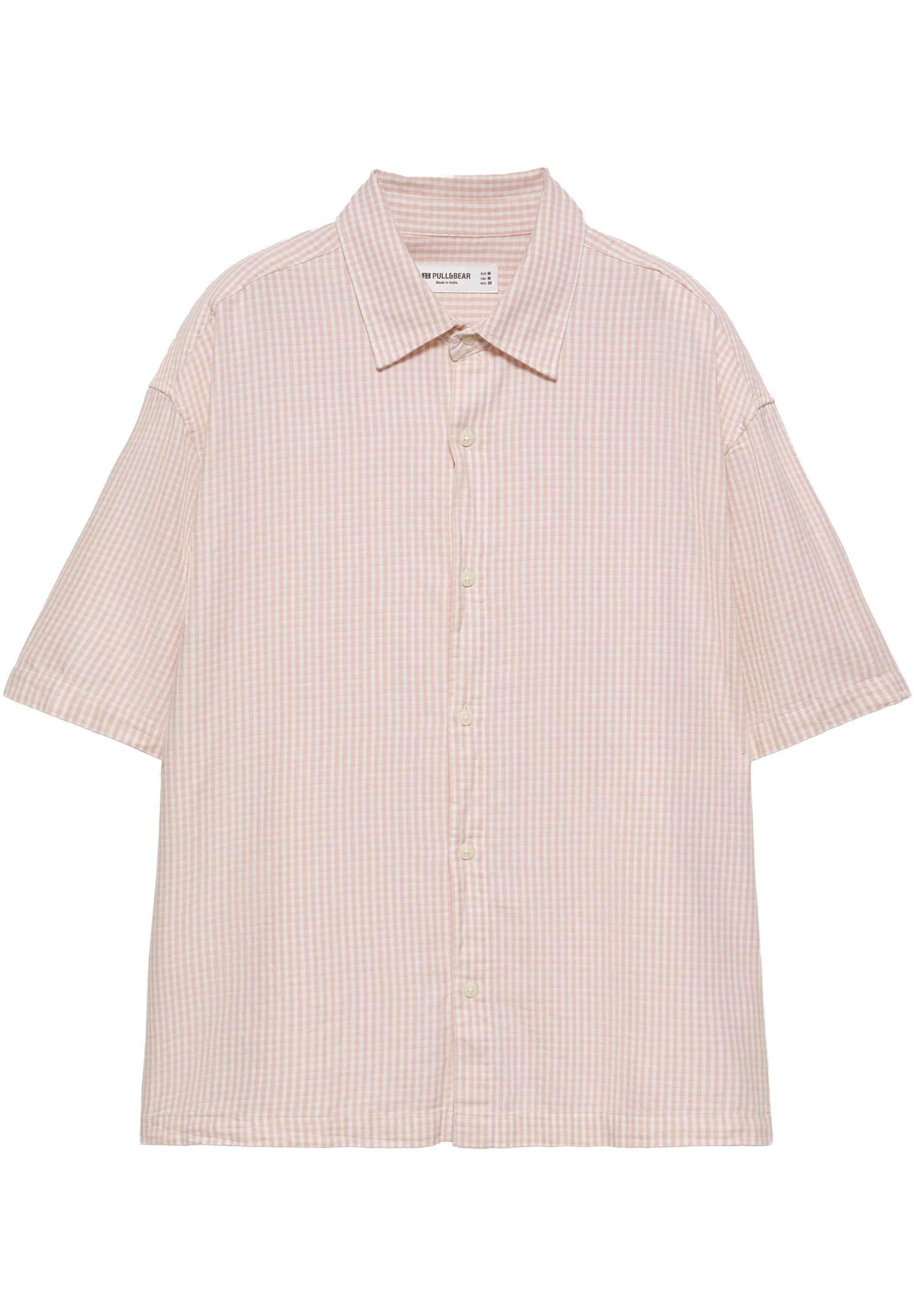 Short sleeve check shirt — Pink (alternate view)