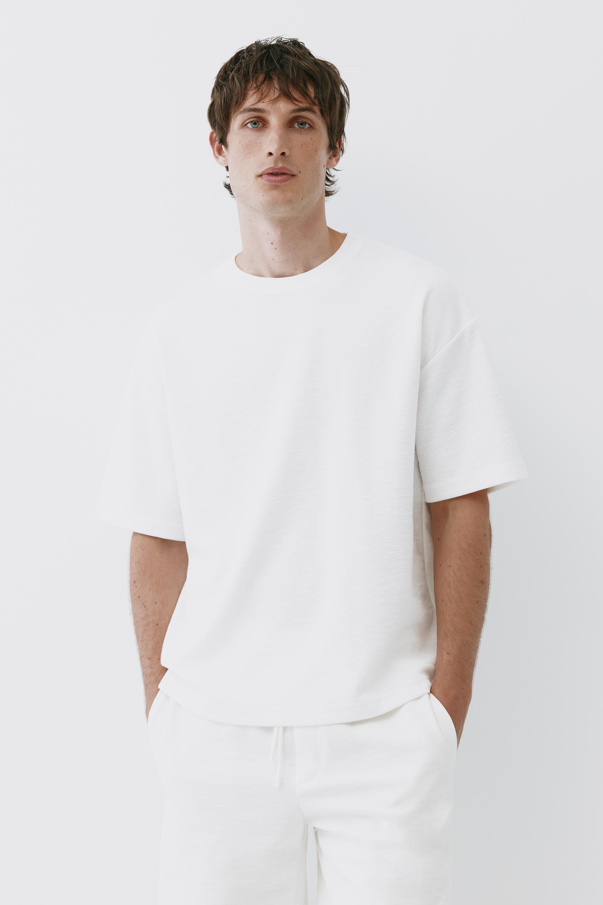 Textured relaxed fit T-shirt — Off white