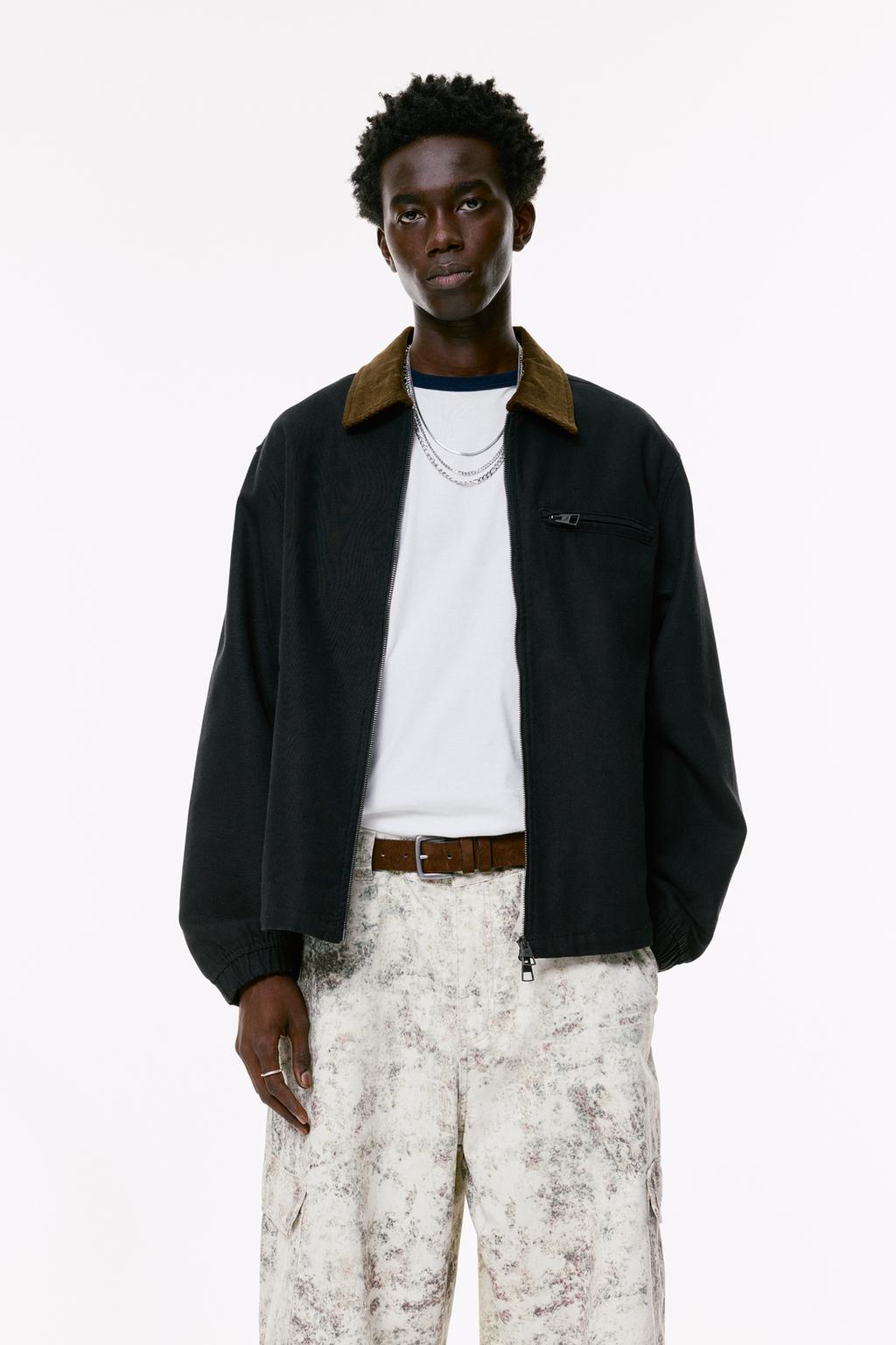 Veste col en velours côtelé pull&bear - Main Image