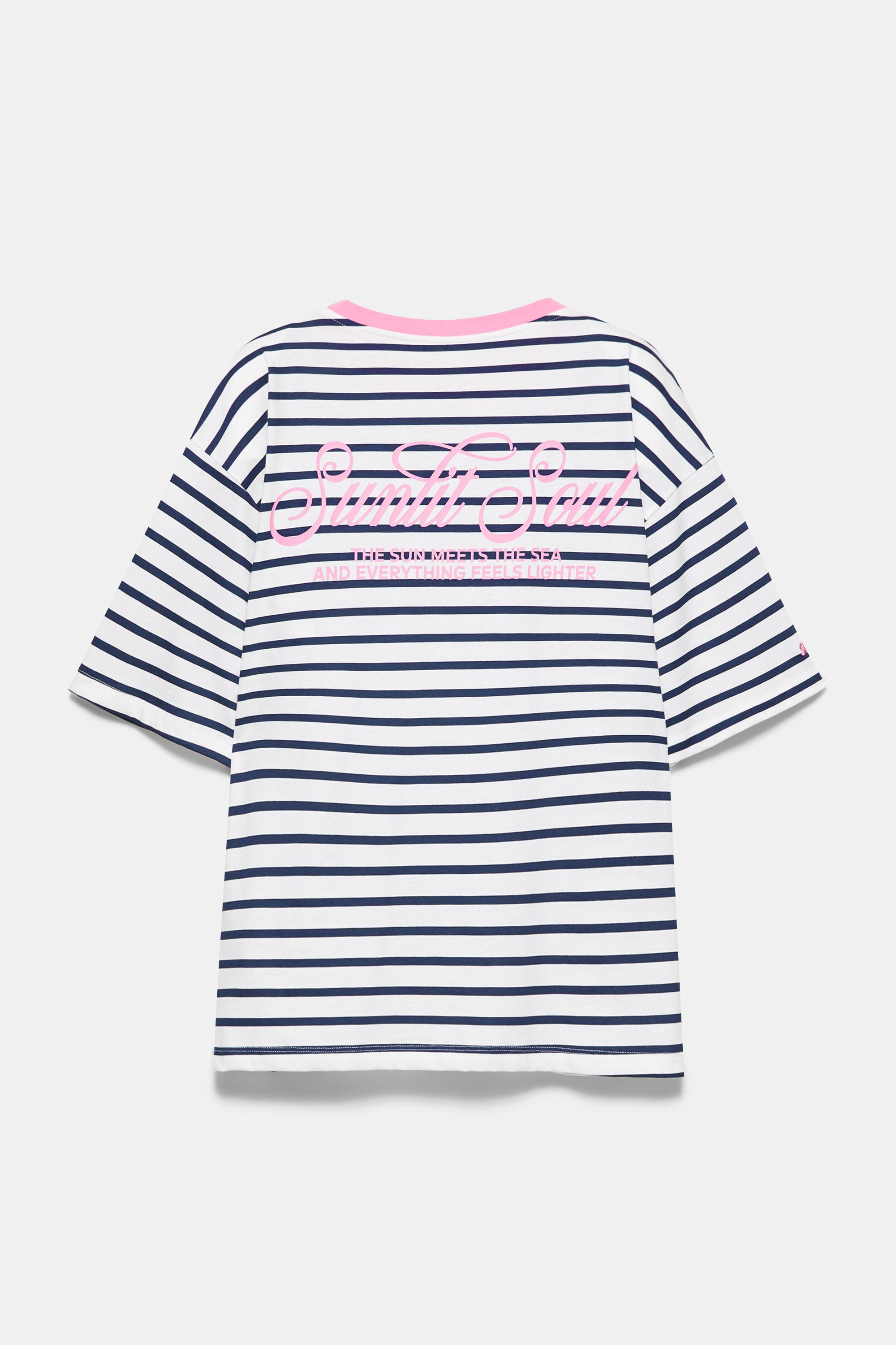 Oversize striped T-shirt — Navy