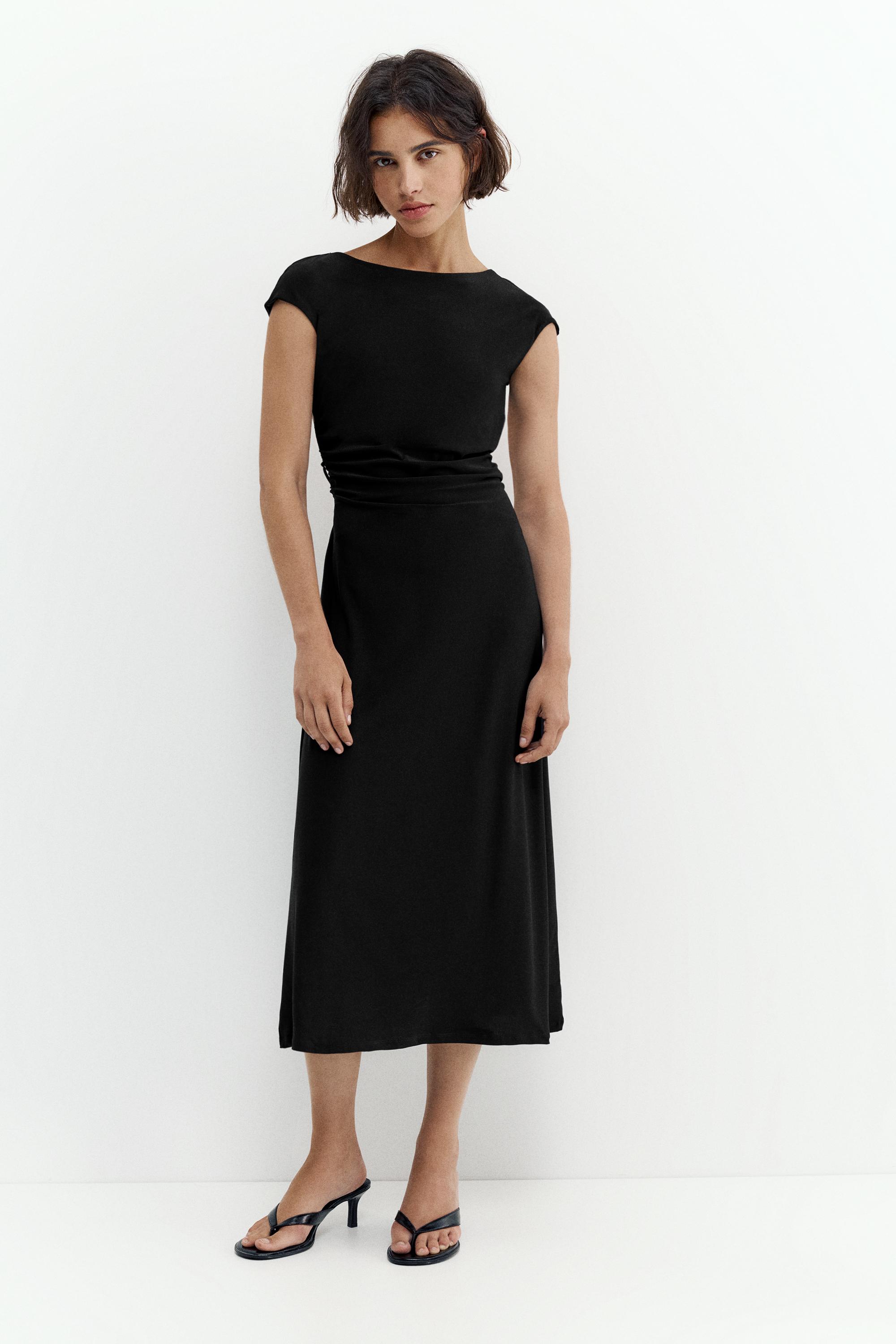 Open back midi dress — Black