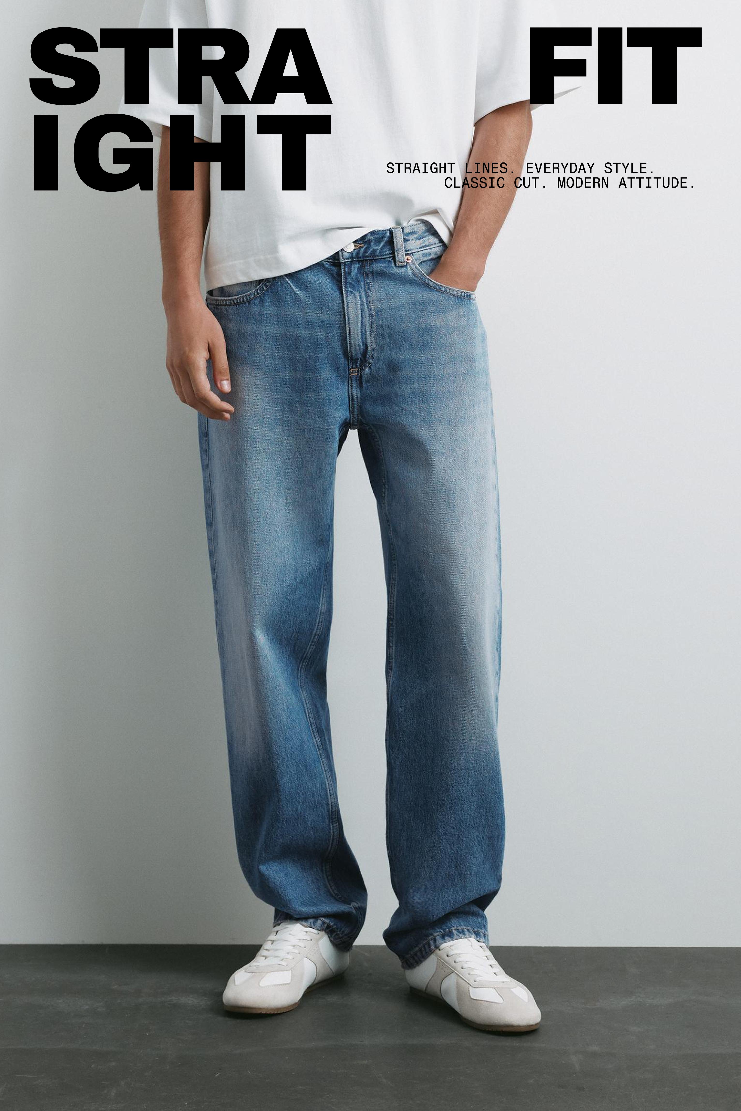 Straight-leg jeans — Medium blue