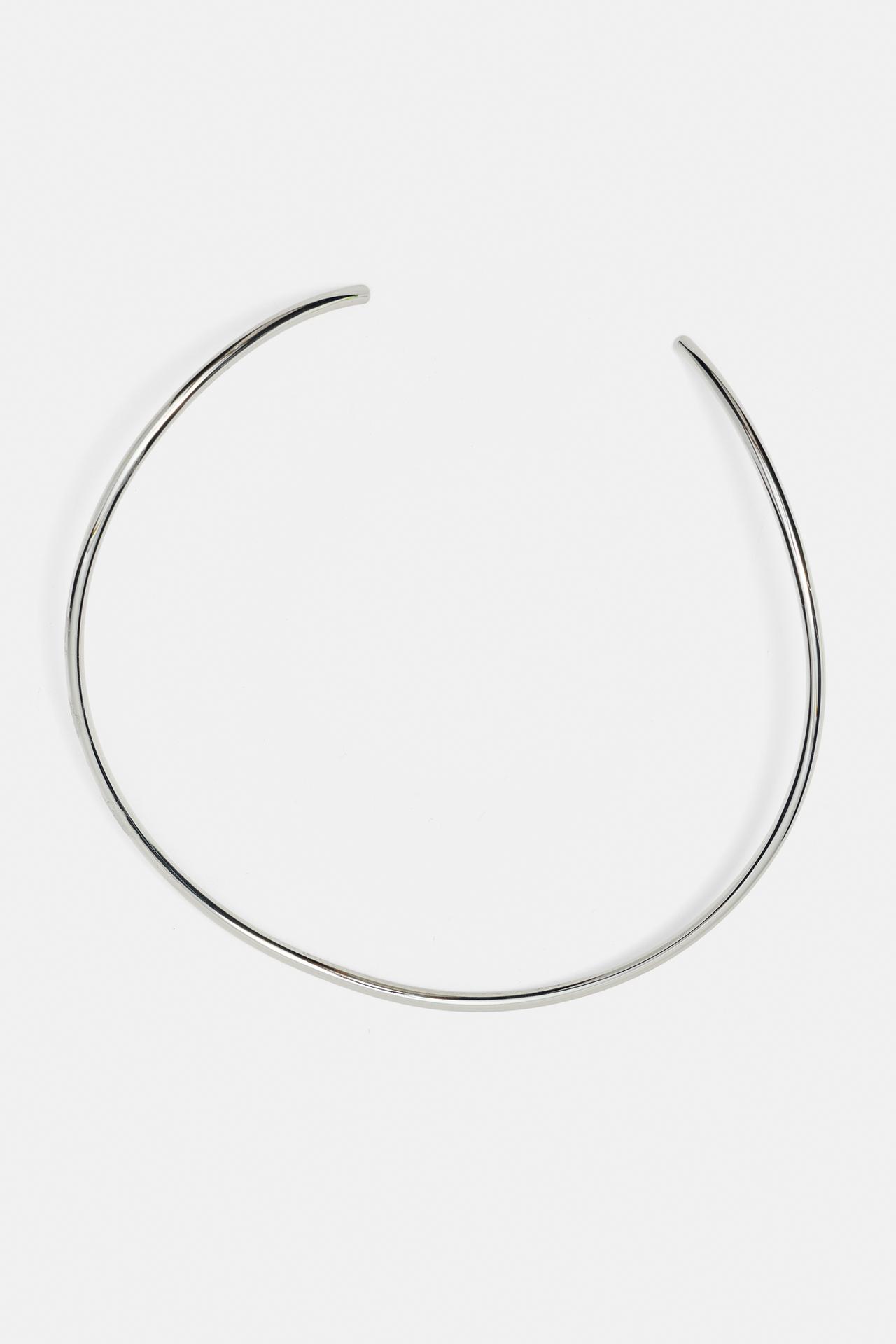 Metallic choker necklace — Silver
