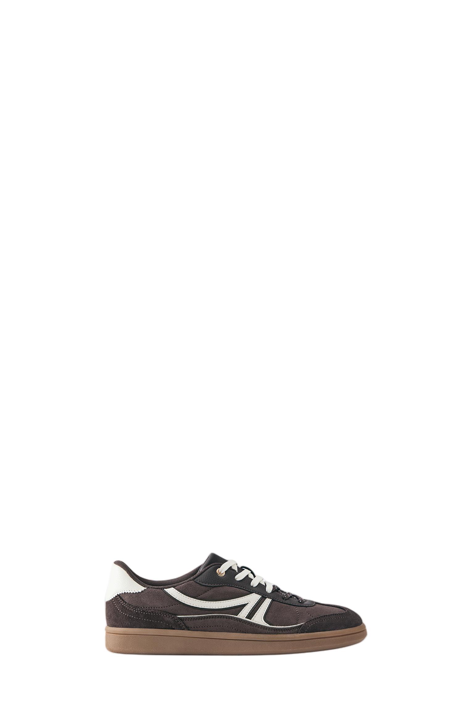 Lace-up retro trainers — Brown