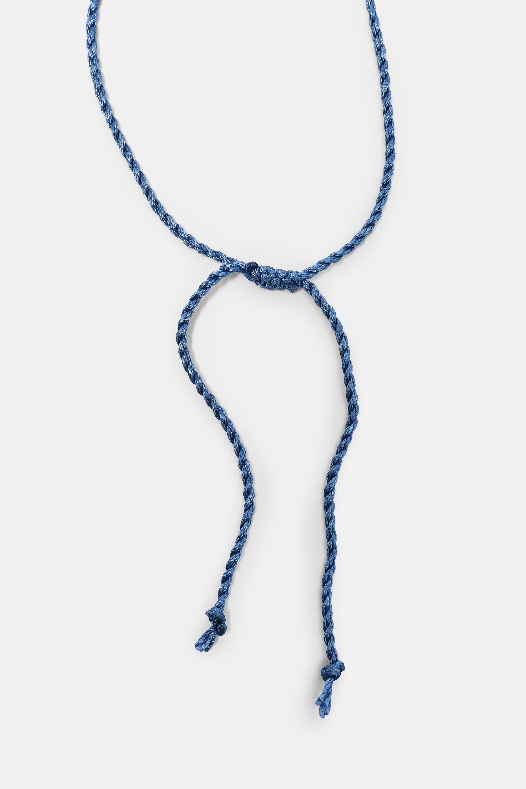 Mother-of-pearl-effect multi-strand necklace — Blue