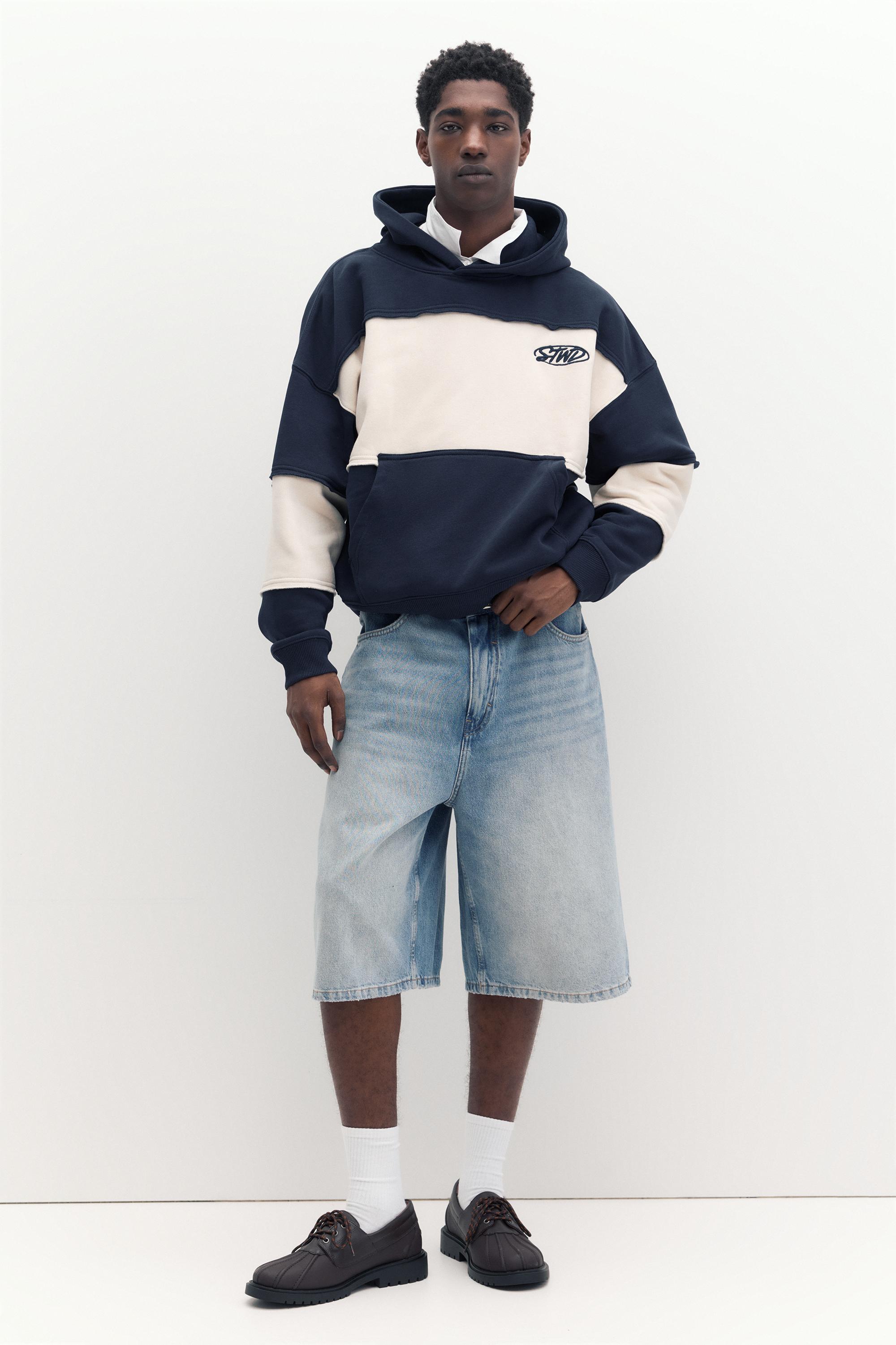 Panelli kapüşonlu STWD Studio sweatshirt - Görsel 7