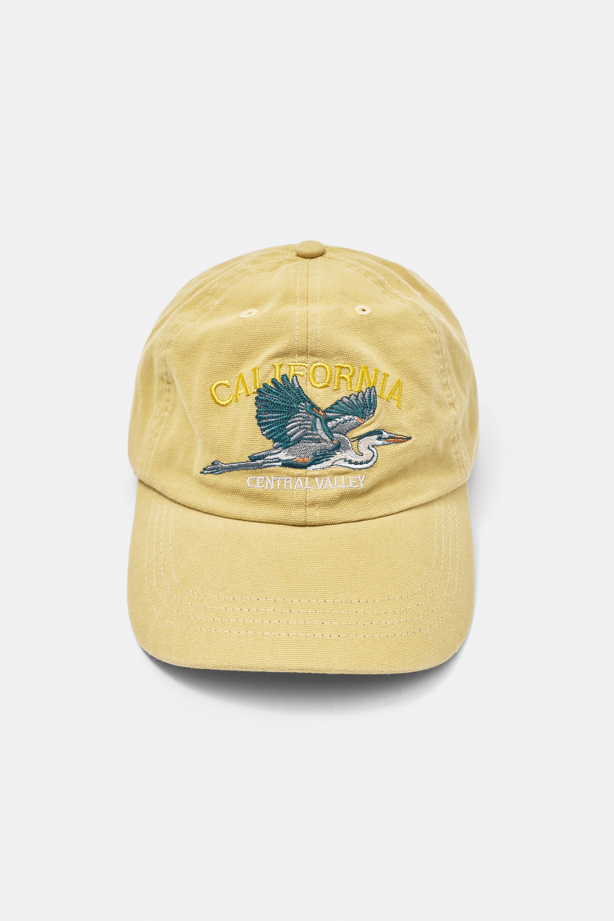 California embroidered cap — Mustard