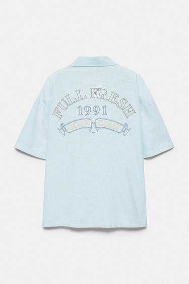 Short sleeve embroidered shirt — Pale blue 8