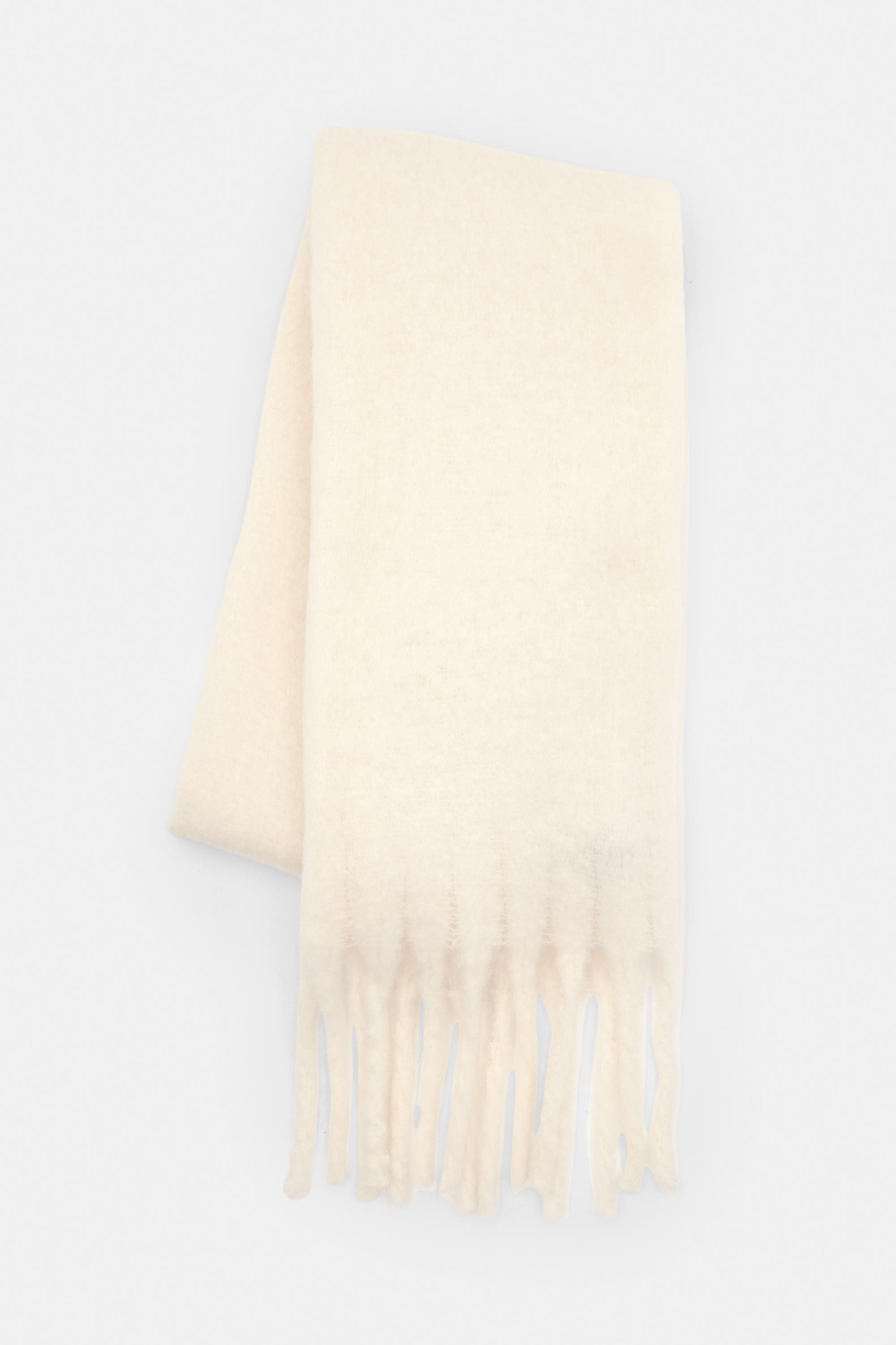 Maxi mohair-effect scarf — Ecru