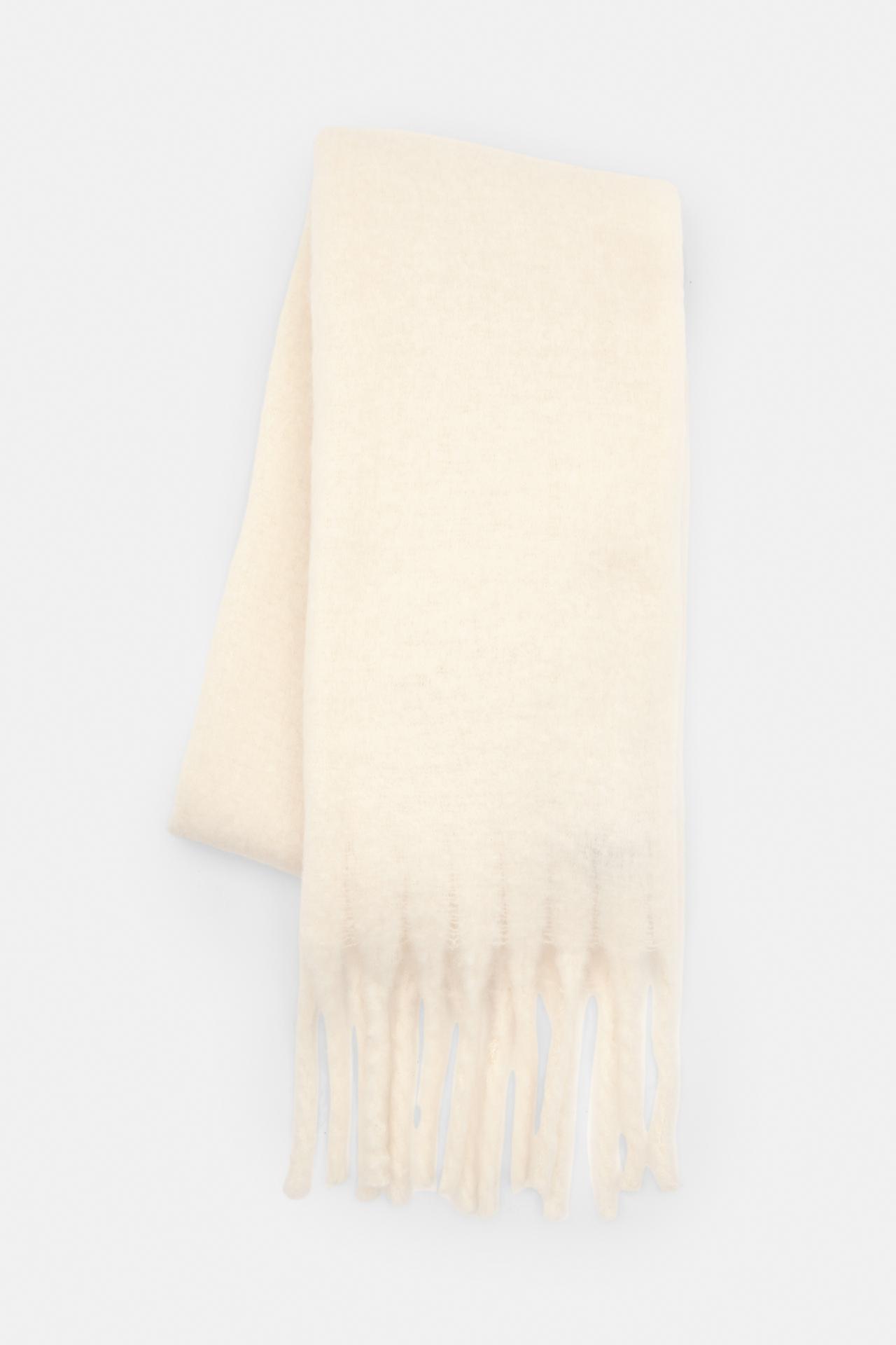 Basic fringed scarf — Ecru