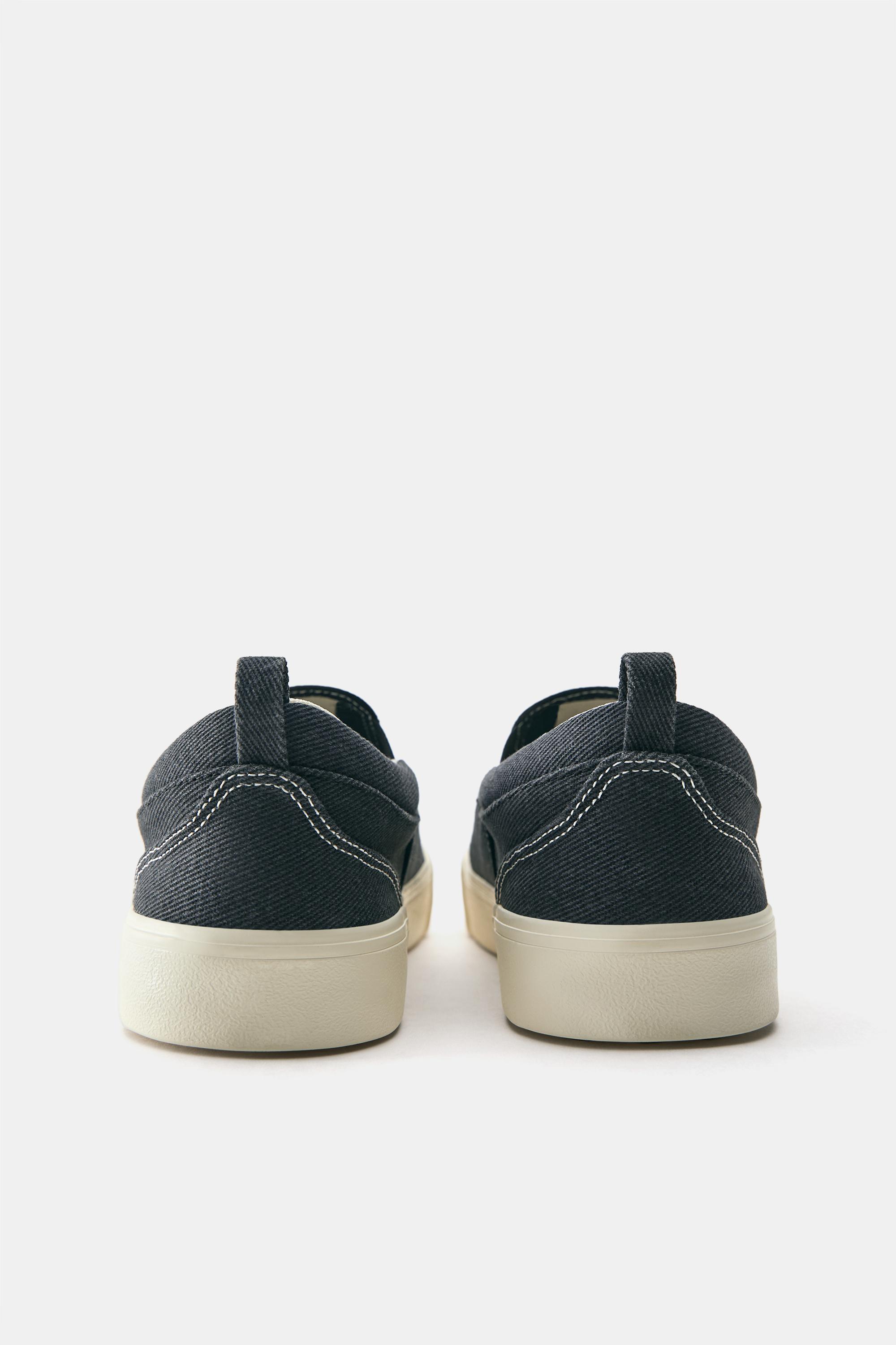 Embroidered canvas trainers — Black