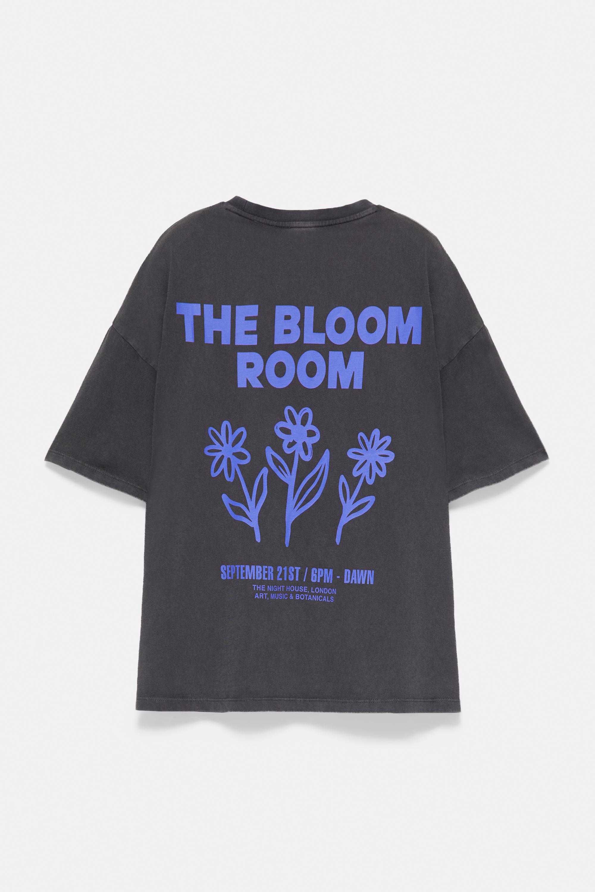 Oversize floral graphic T-shirt — Grey
