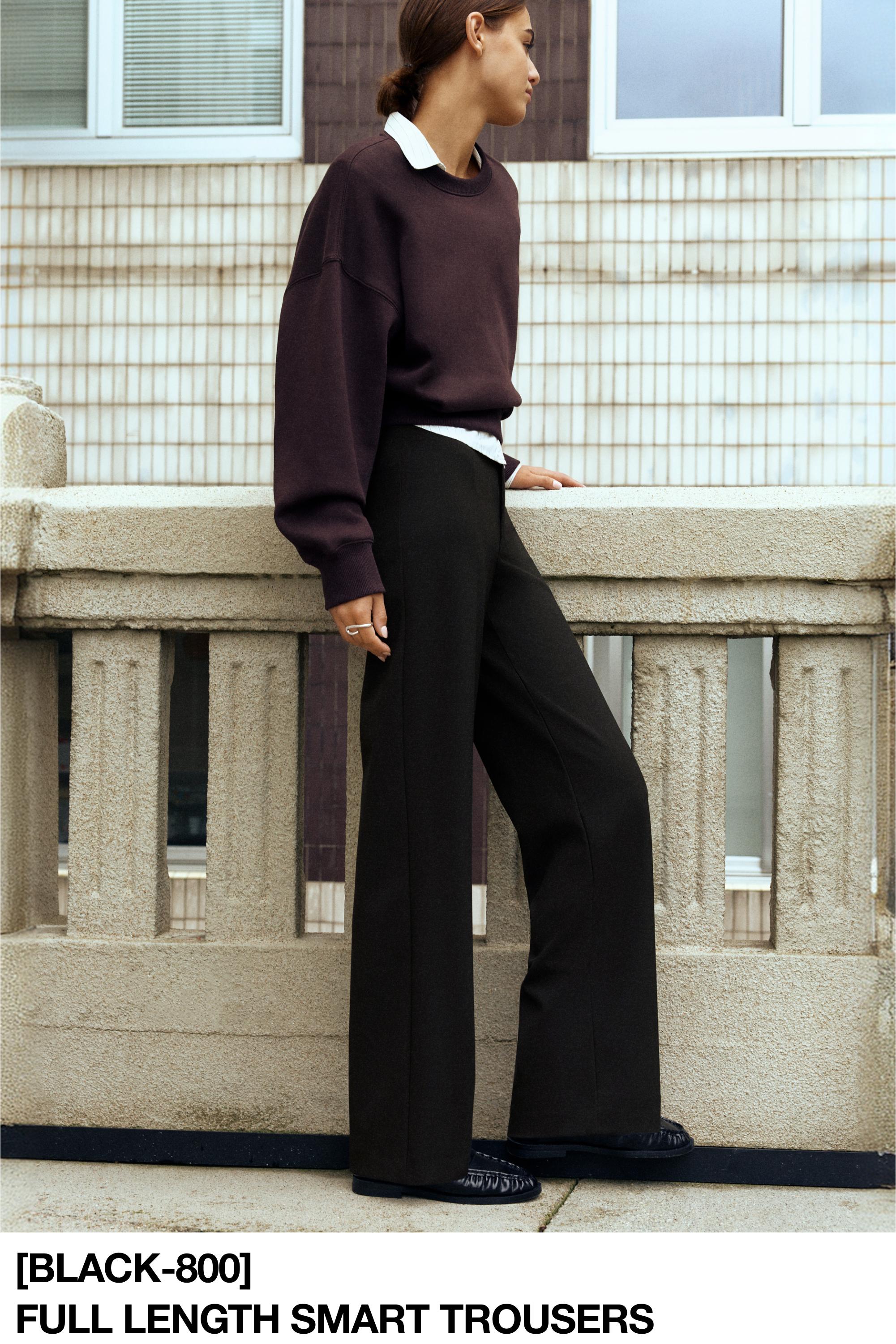 Straight-leg darted trousers — Black