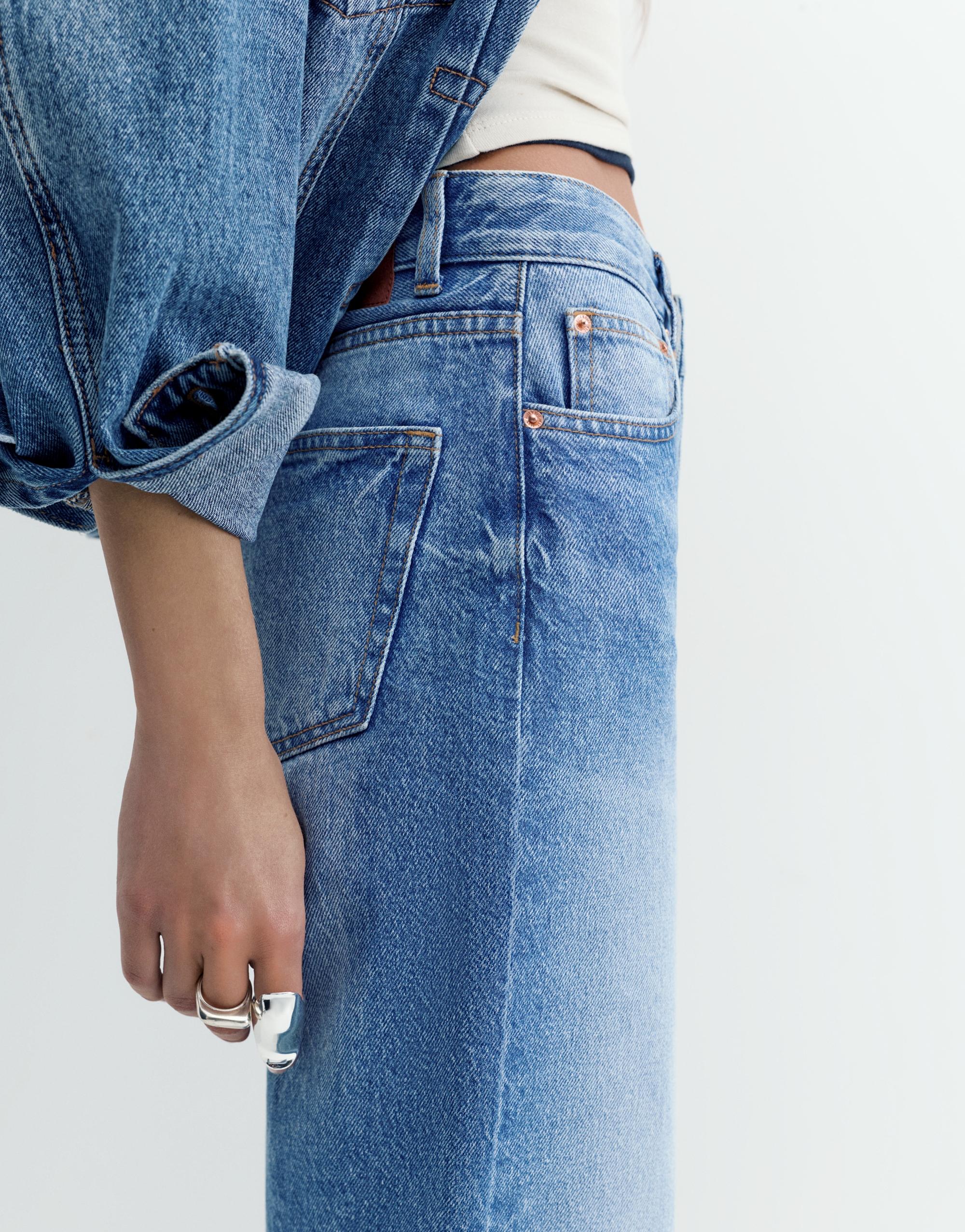 High-waist wide straight-leg jeans — Indigo
