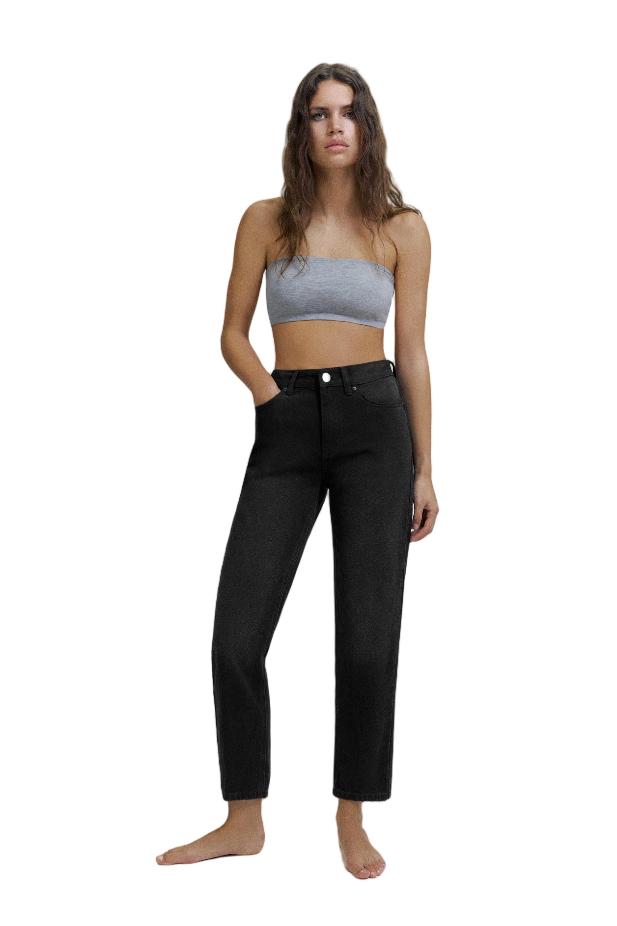 High-waist mom jeans — Black