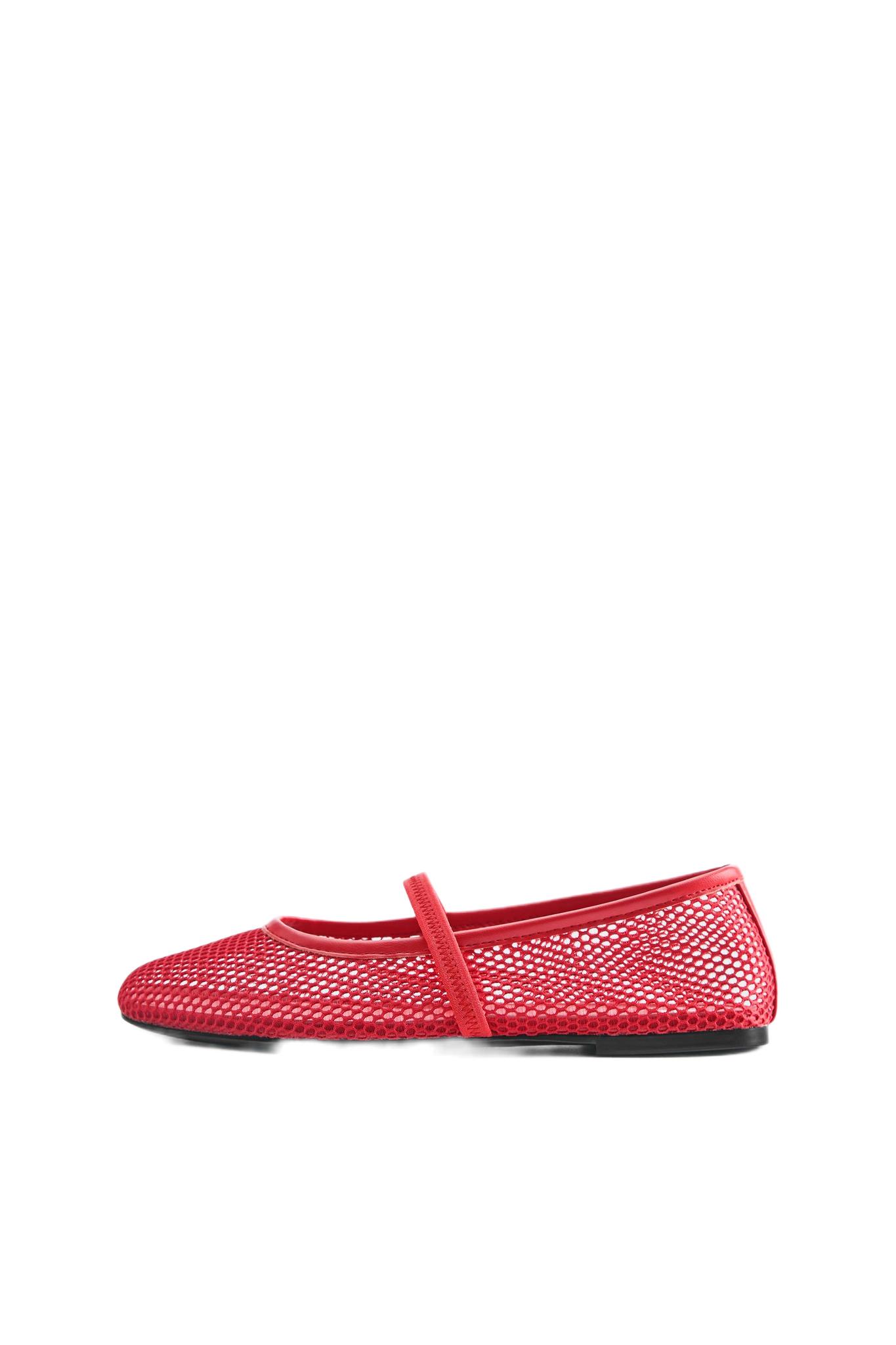 Mesh ballet flats — Red