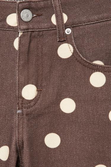 Polka dot straight-leg jeans — Brown 8