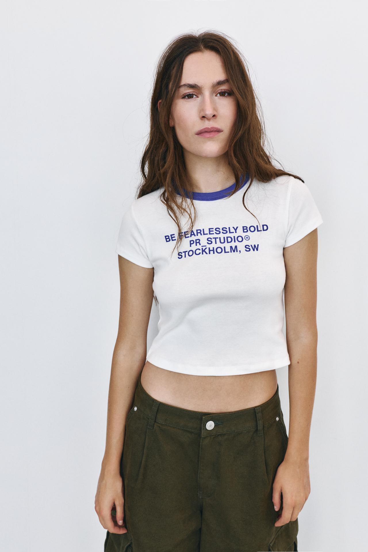 Ribbed T-shirt with slogan — Ice