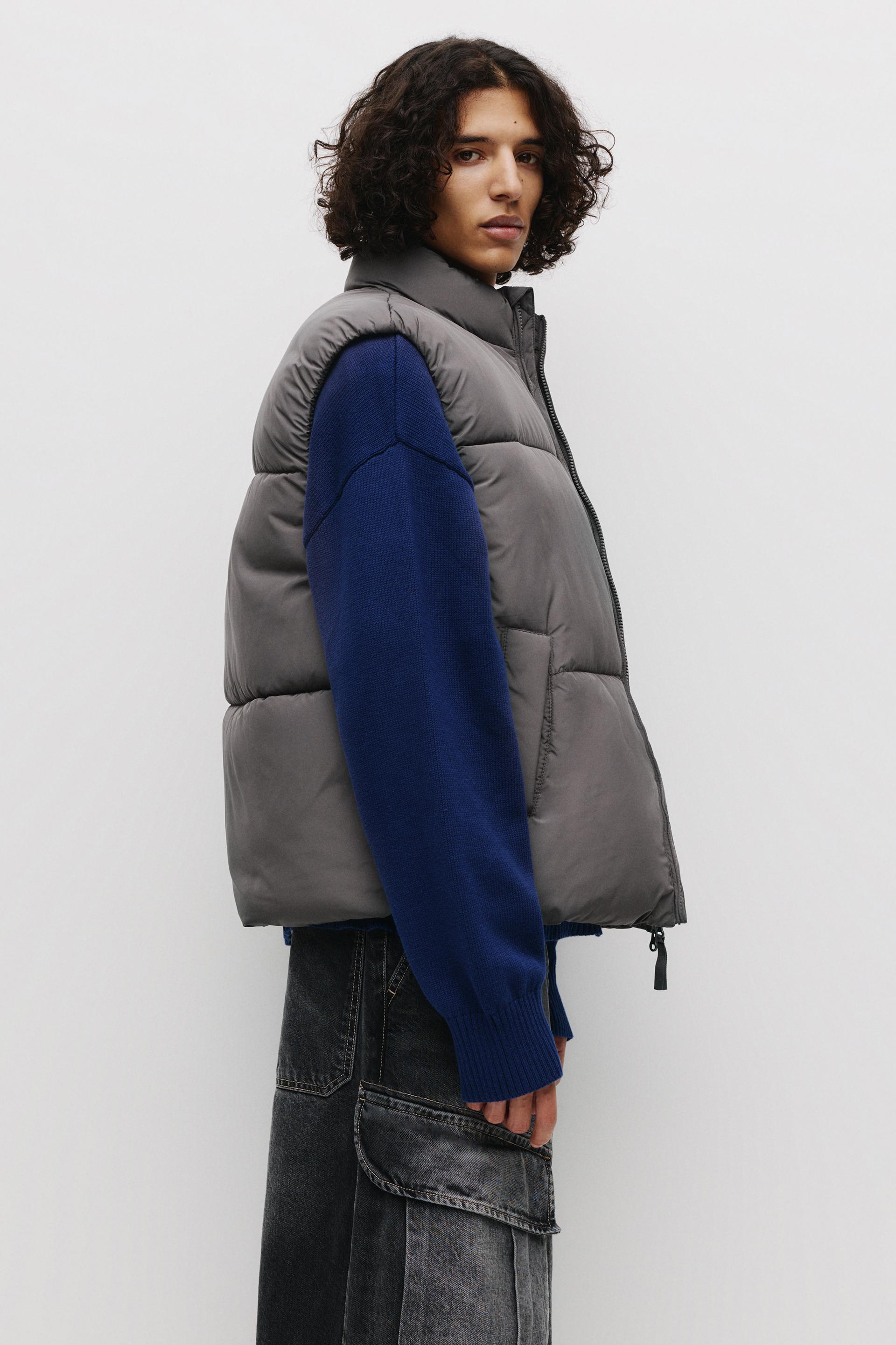 Chaleco Acolchado Cardigan Pull And Bear Mujer Chaleco Blanco