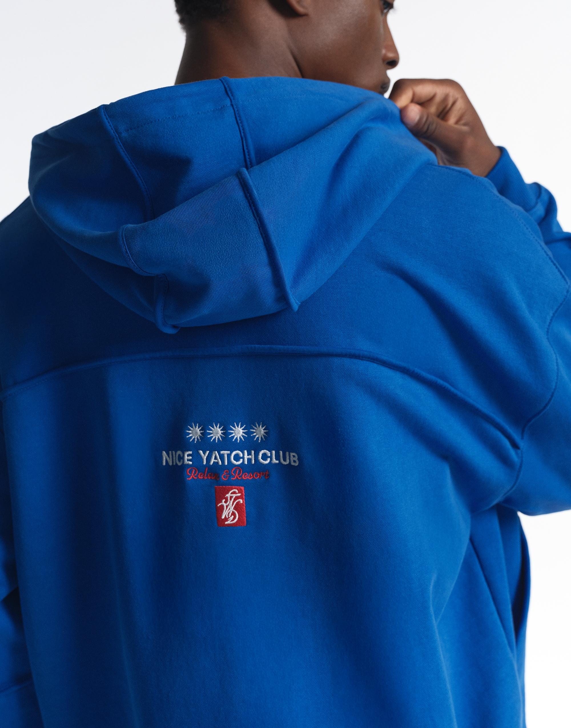 Yacht Club zip-up sweatshirt — Deep blue