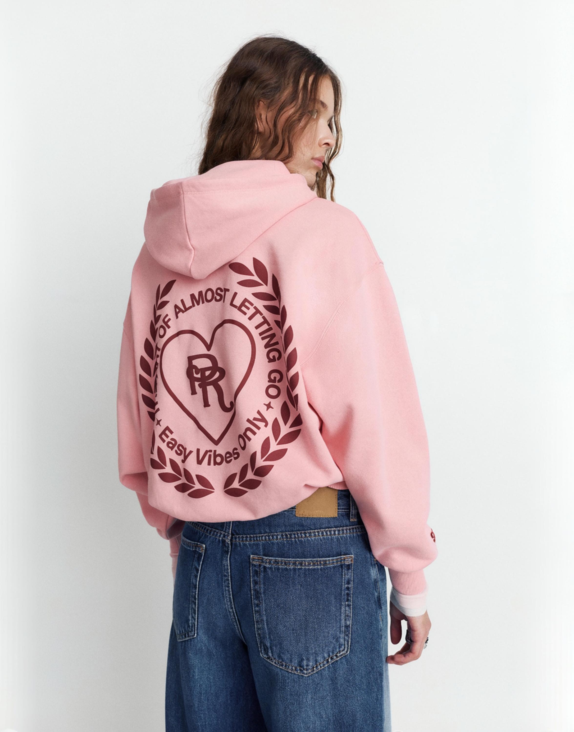 Kalp grafik baskılı kapüşonlu sweatshirt - Görsel 10