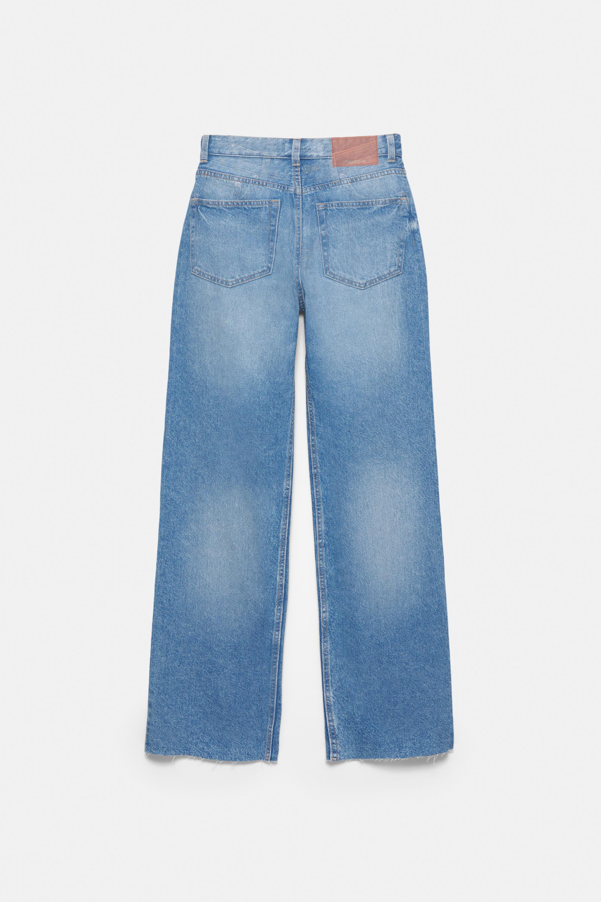 High-waist wide straight-leg jeans — Indigo