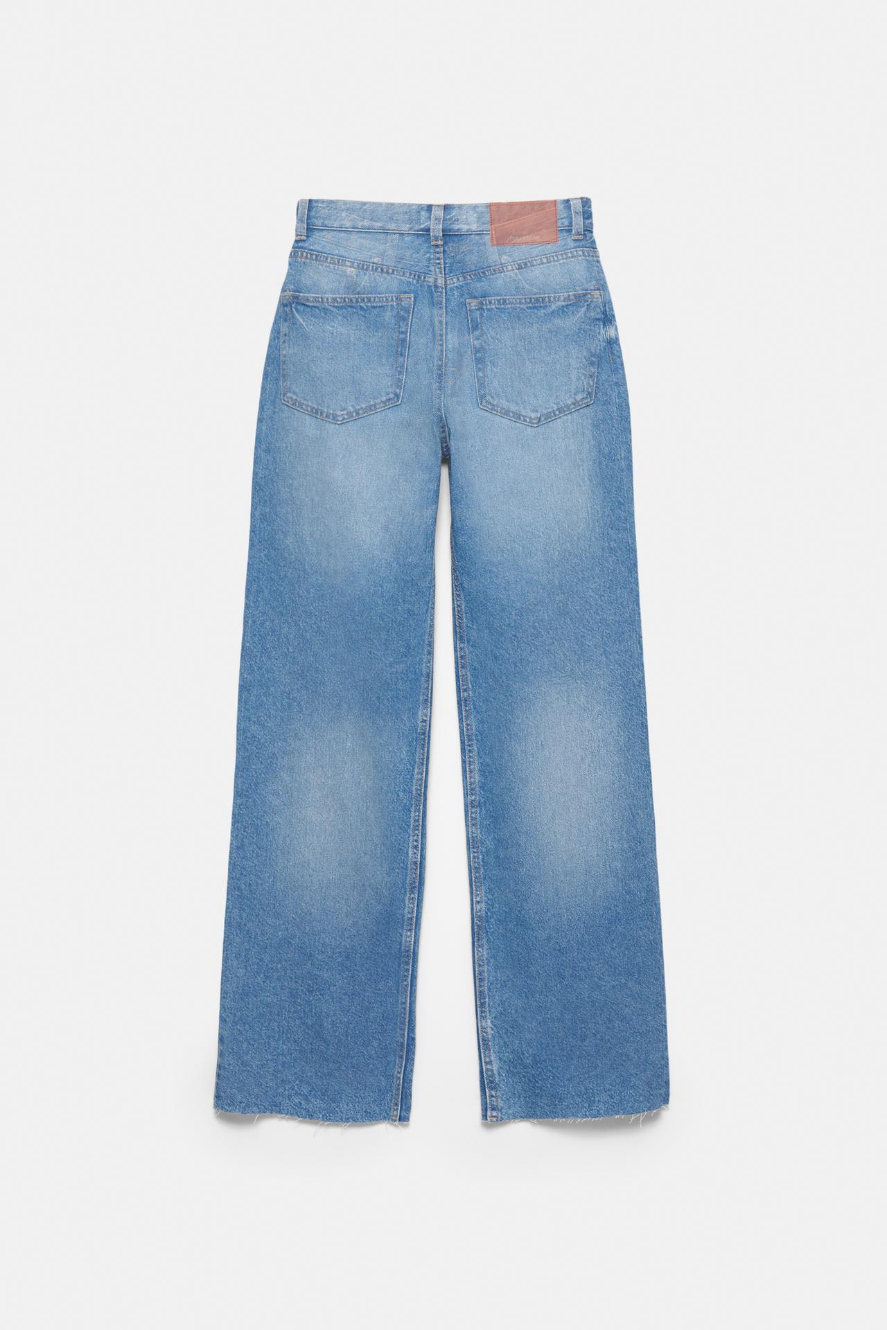 High-waist wide straight-leg jeans — Indigo