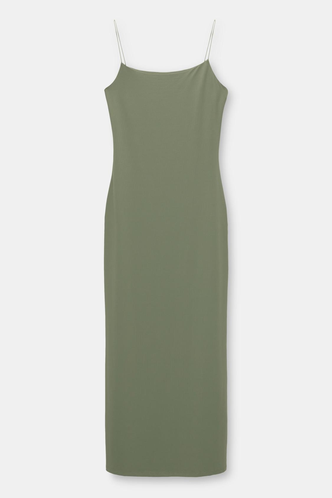 Long strappy polyamide dress - pull&bear