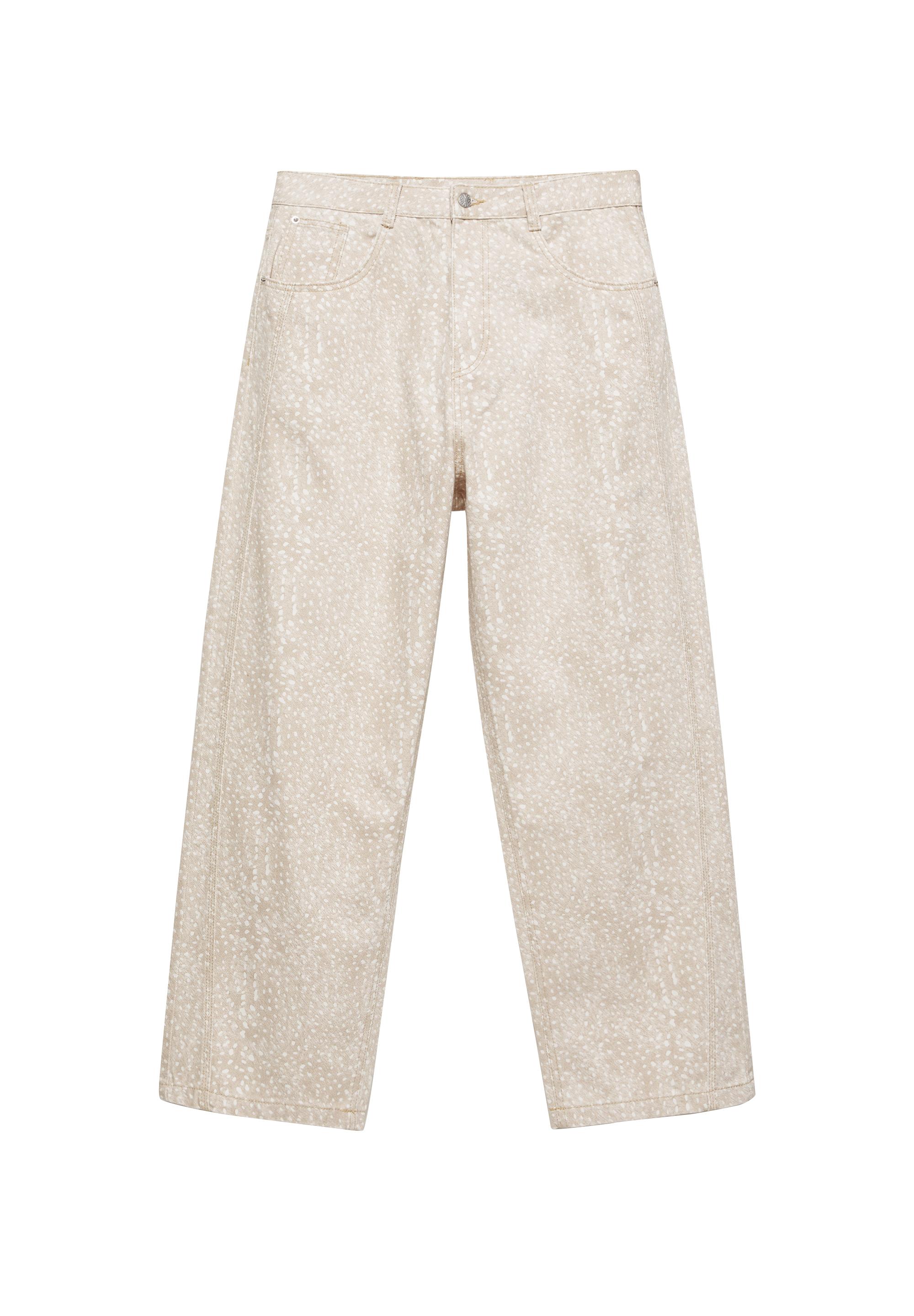 Animal print trousers — Beige