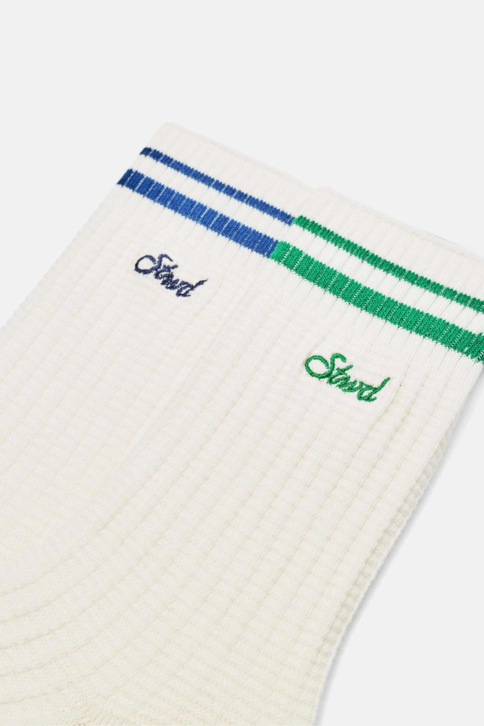 Striped sports socks — Green
