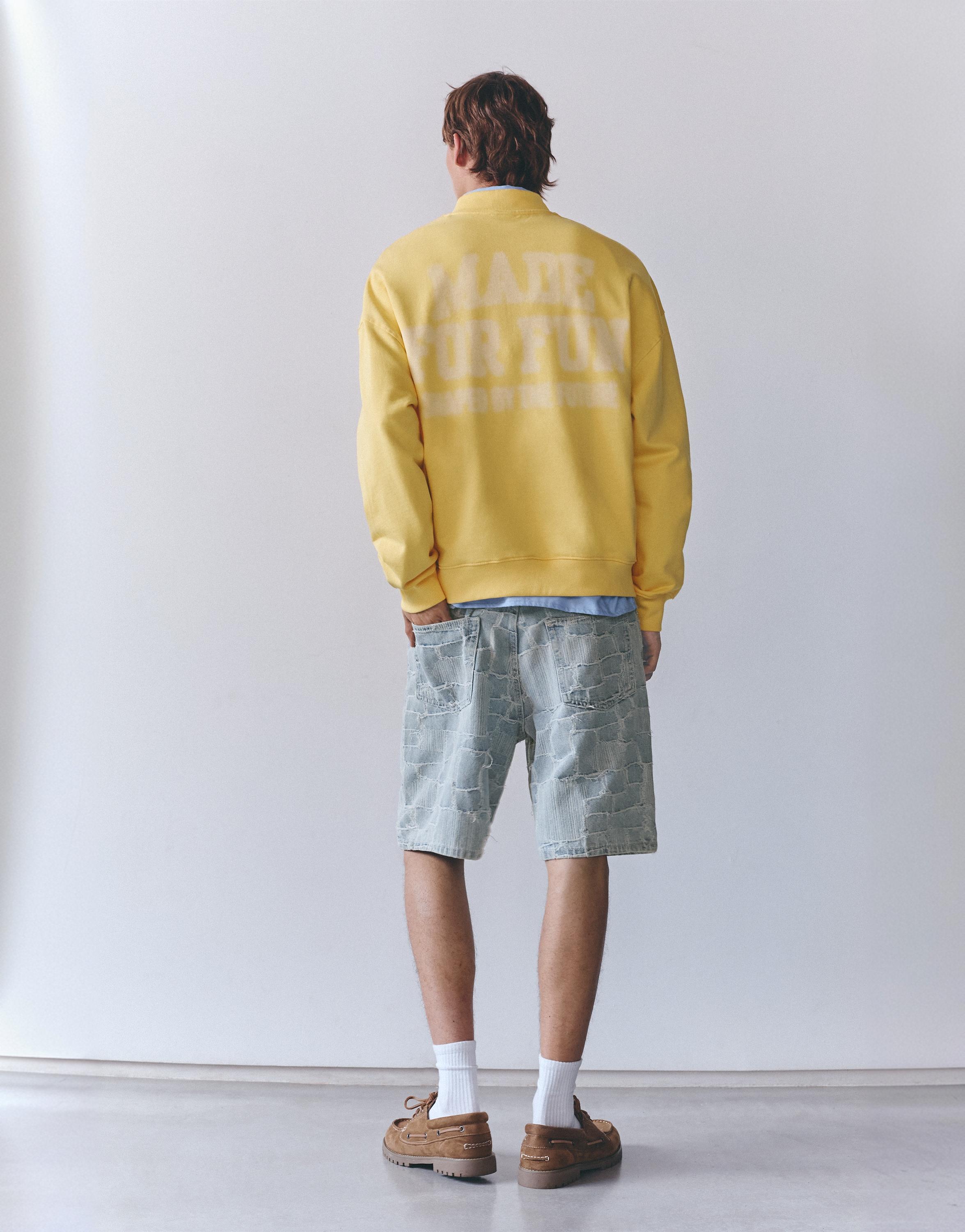 Graphic quarter-zip sweatshirt — Yellow