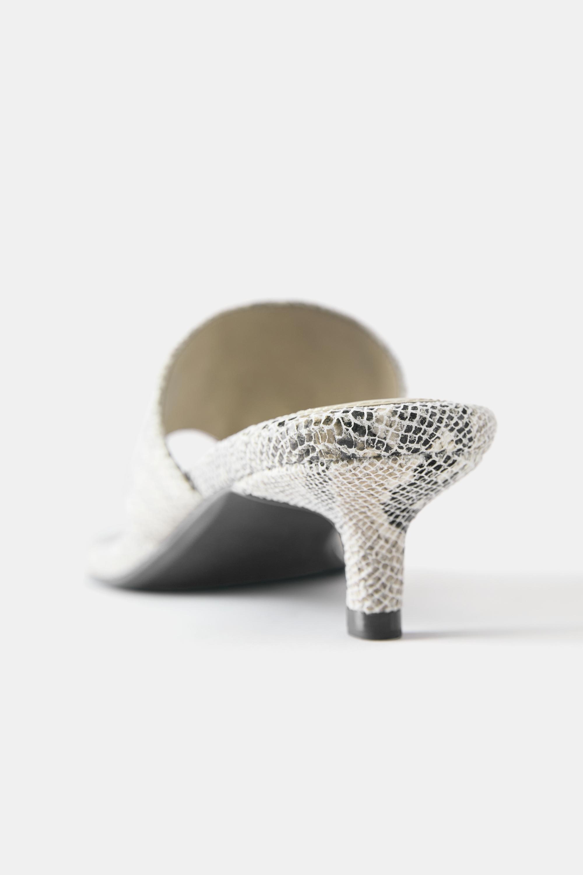 Snakeskin print high-heel sandals — Contrast