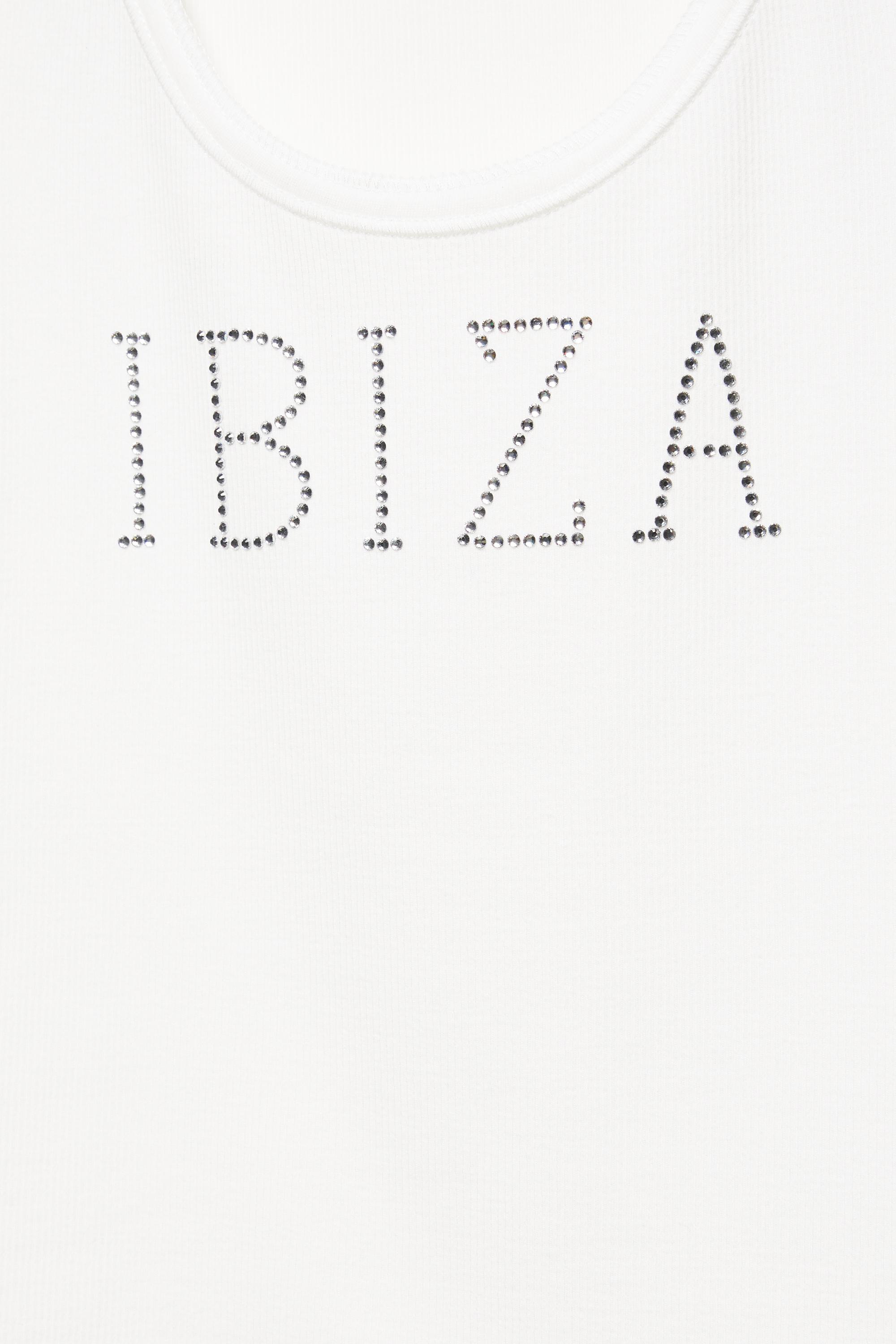 Ibiza rhinestone tank top — Ice
