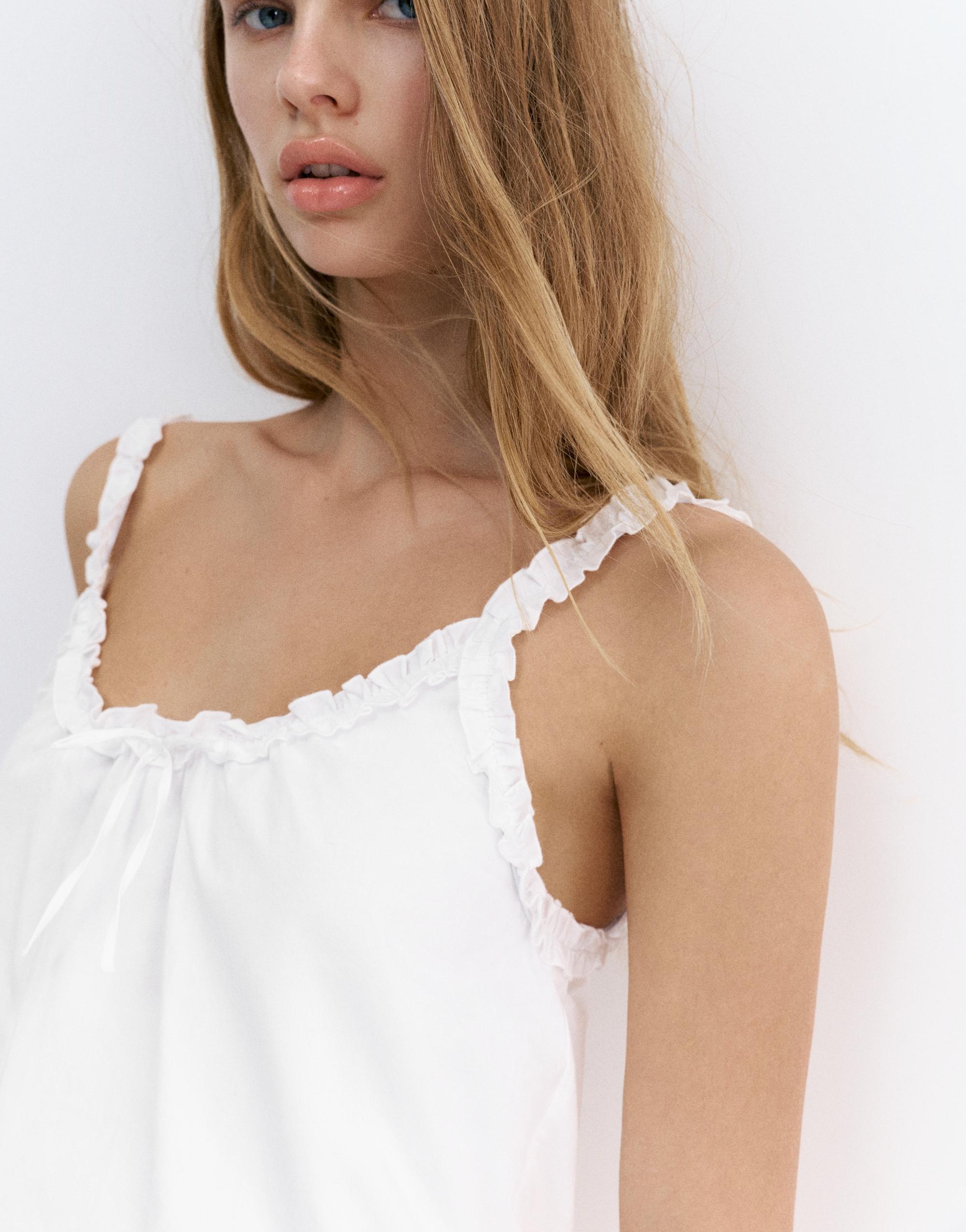 Kısa balon beyaz elbise - Görsel 10