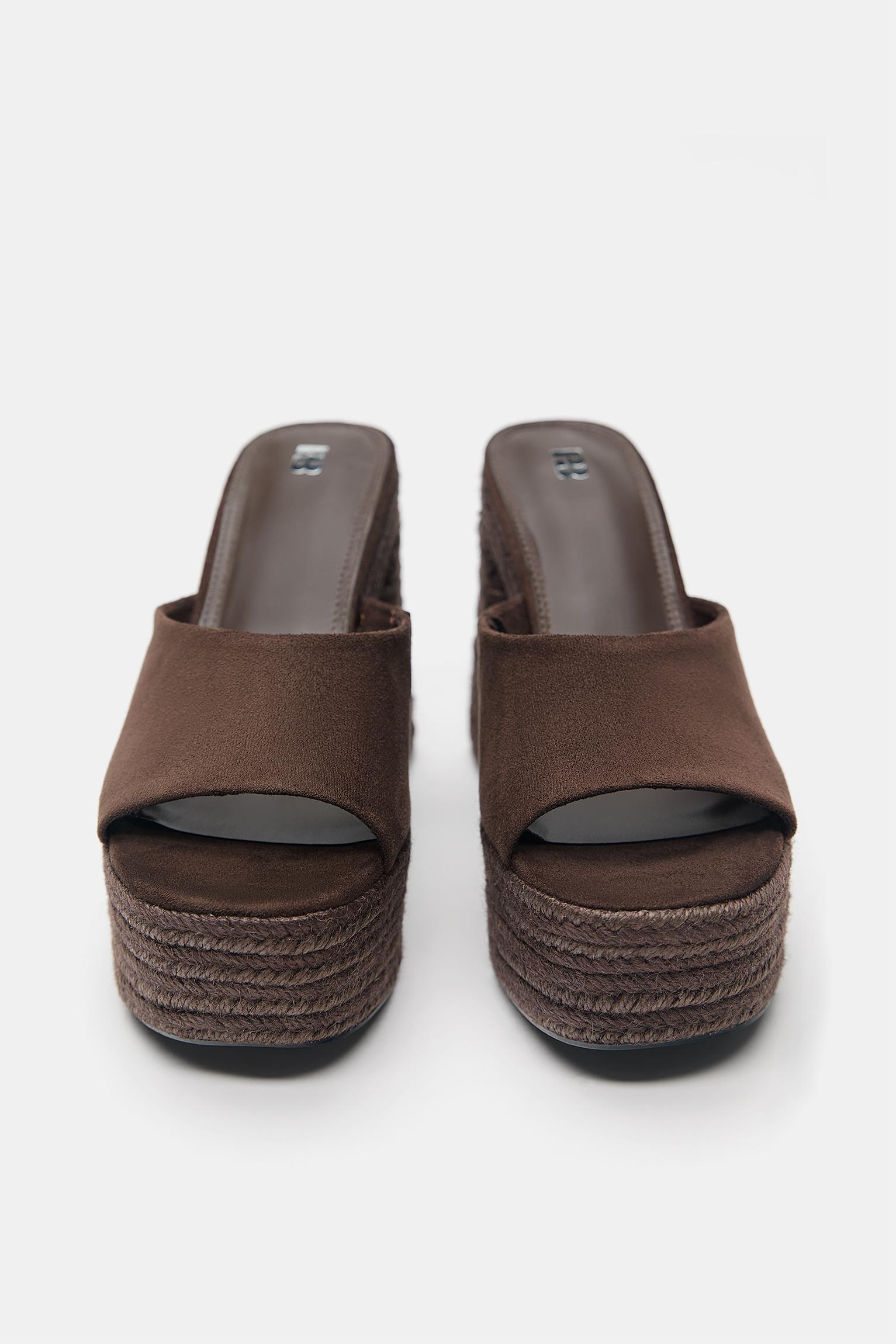 Jute platform clogs — Brown